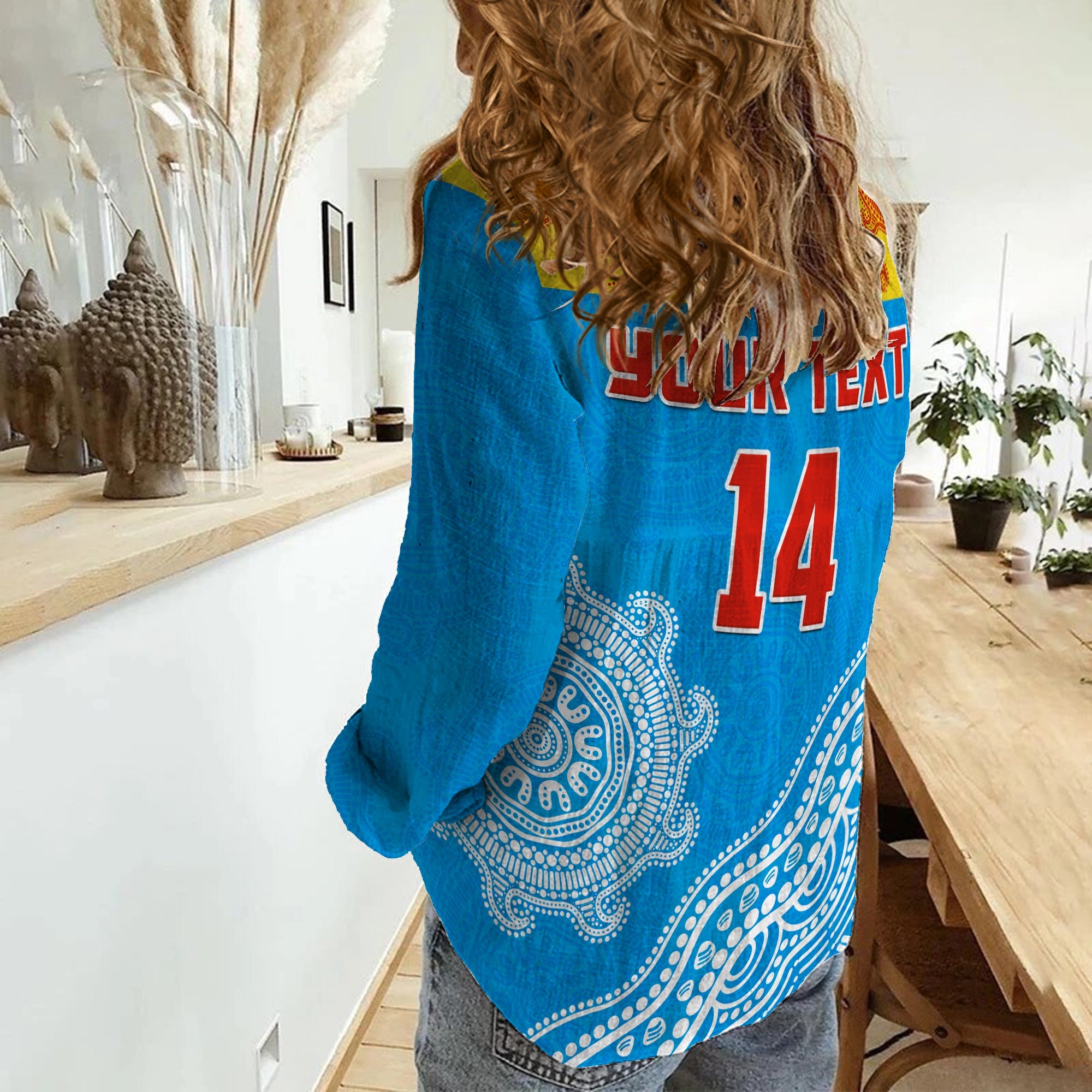 (Custom Text And Number) Suns Women Casual Shirt Go Sunnies Aboriginal Simple Style - Vibe Hoodie Shop