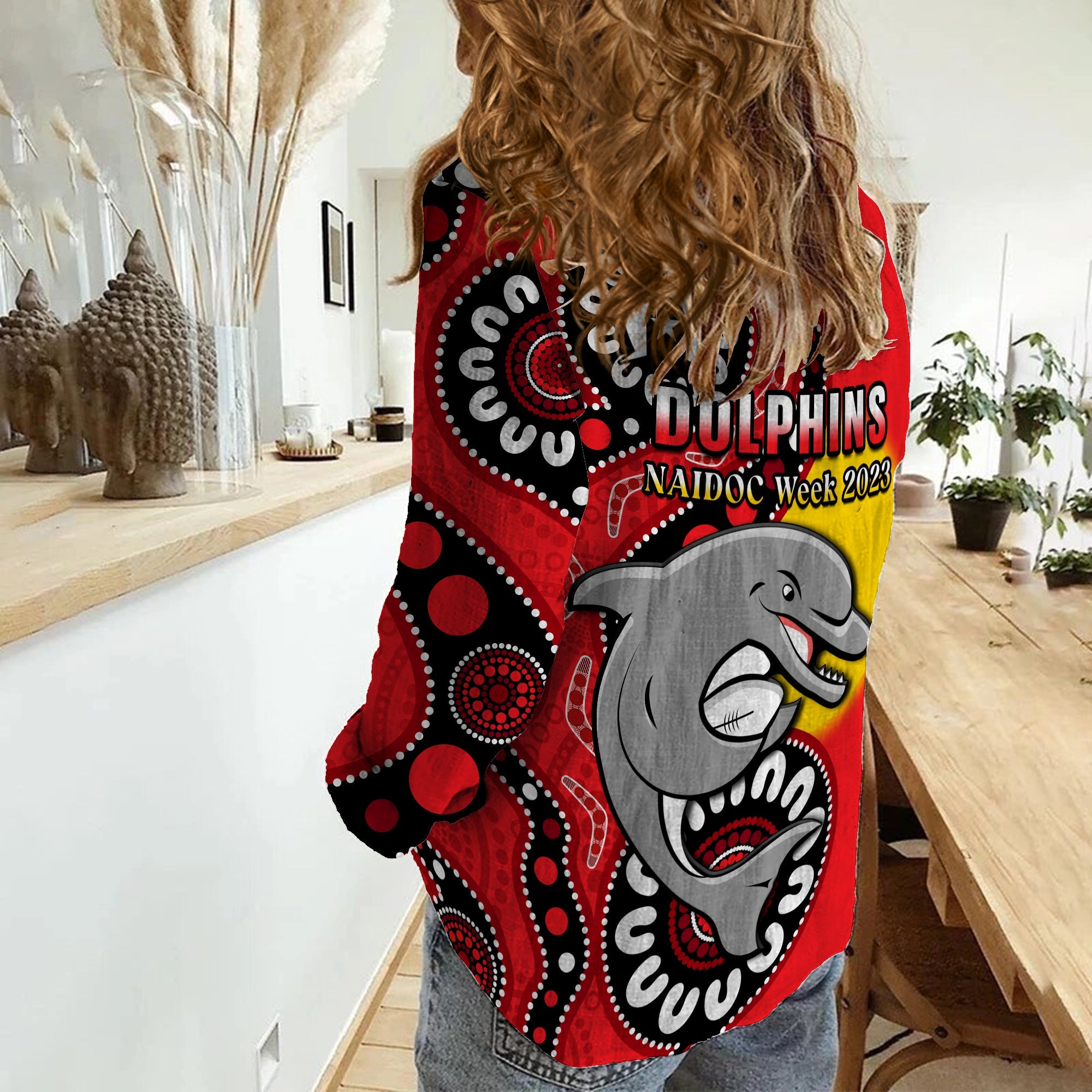 Dolphins Rugby NAIDOC 2023 Women Casual Shirt For Our Elders Aboriginal - Vibe Hoodie Shop