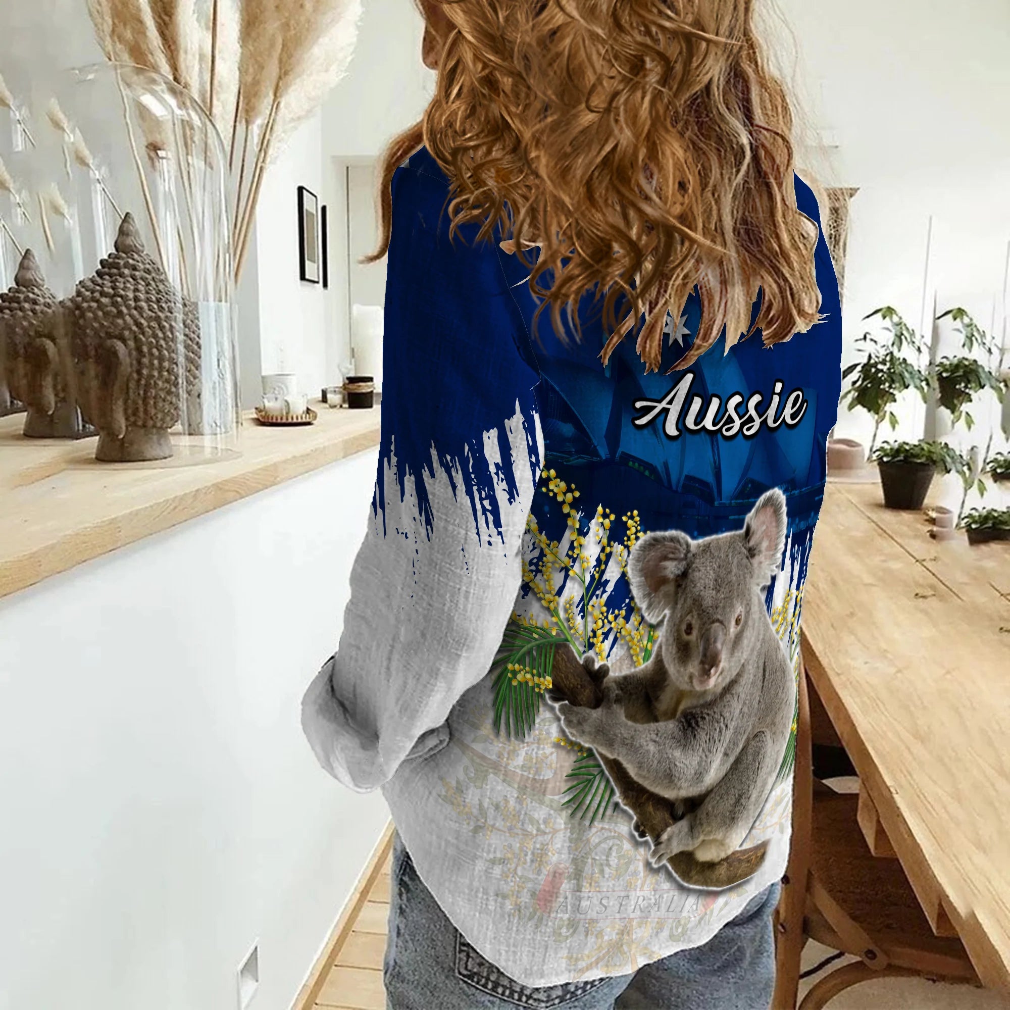 Australia Day Women Casual Shirt Koala Sydney Opera House Flag Color - Vibe Hoodie Shop