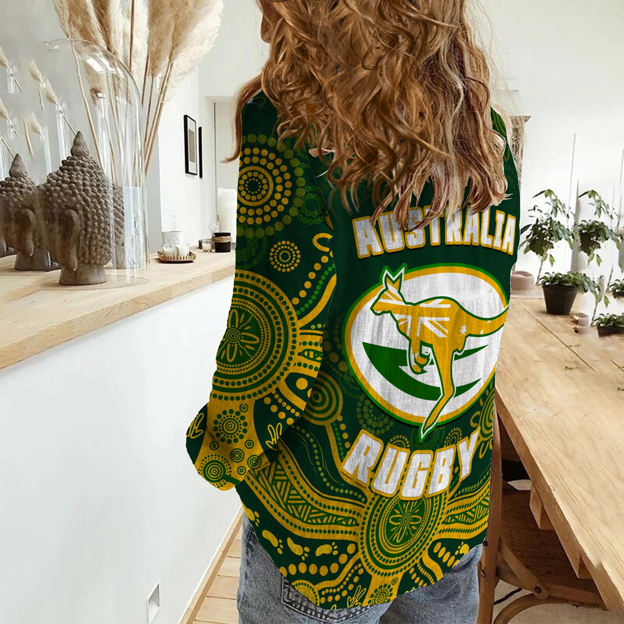 Australia 2022 Rugby Women Casual Shirt Wallabies Aboriginal Style - Vibe Hoodie Shop