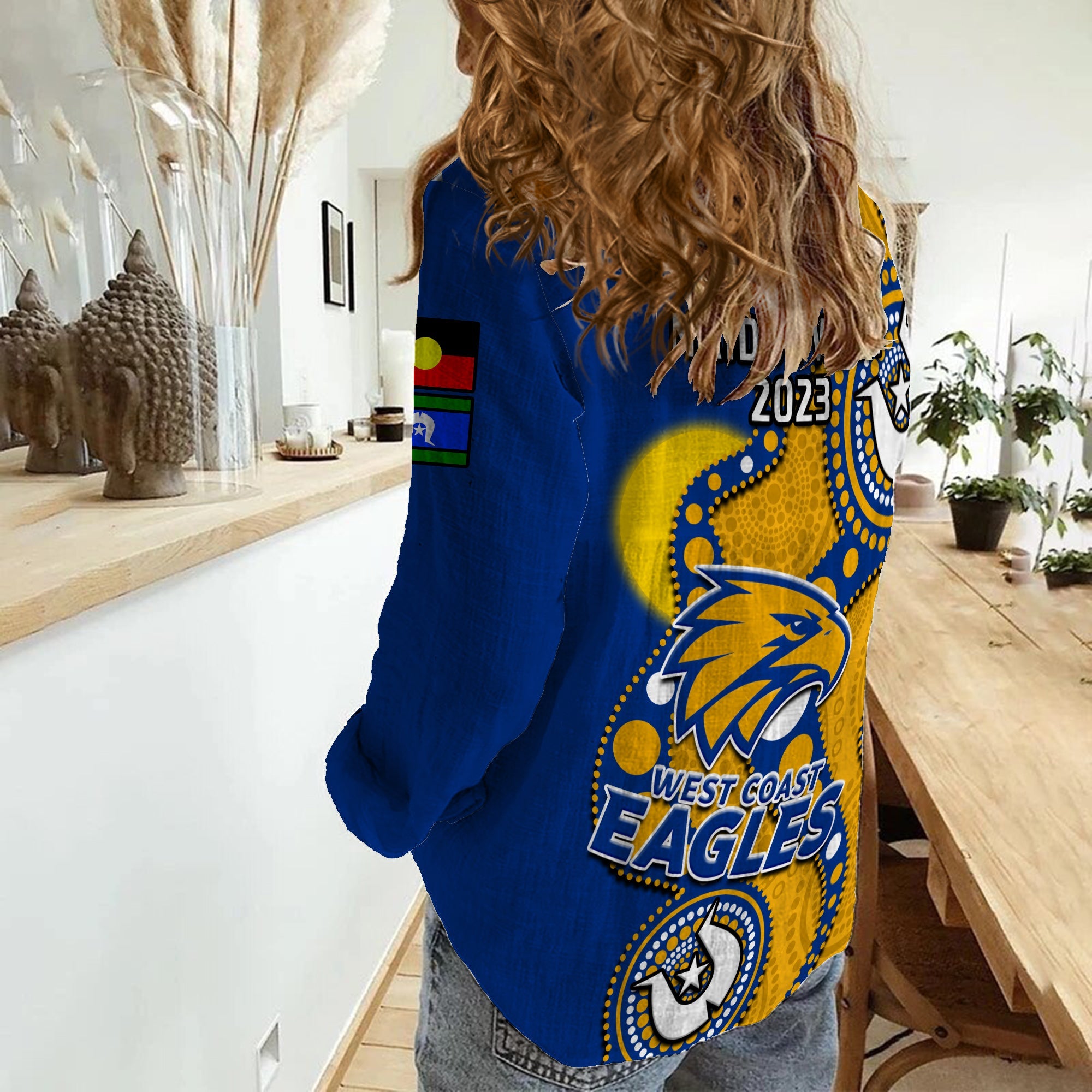West Coast Eagles Football NAIDOC 2023 Women Casual Shirt Indigenous For Our Elders - Vibe Hoodie Shop