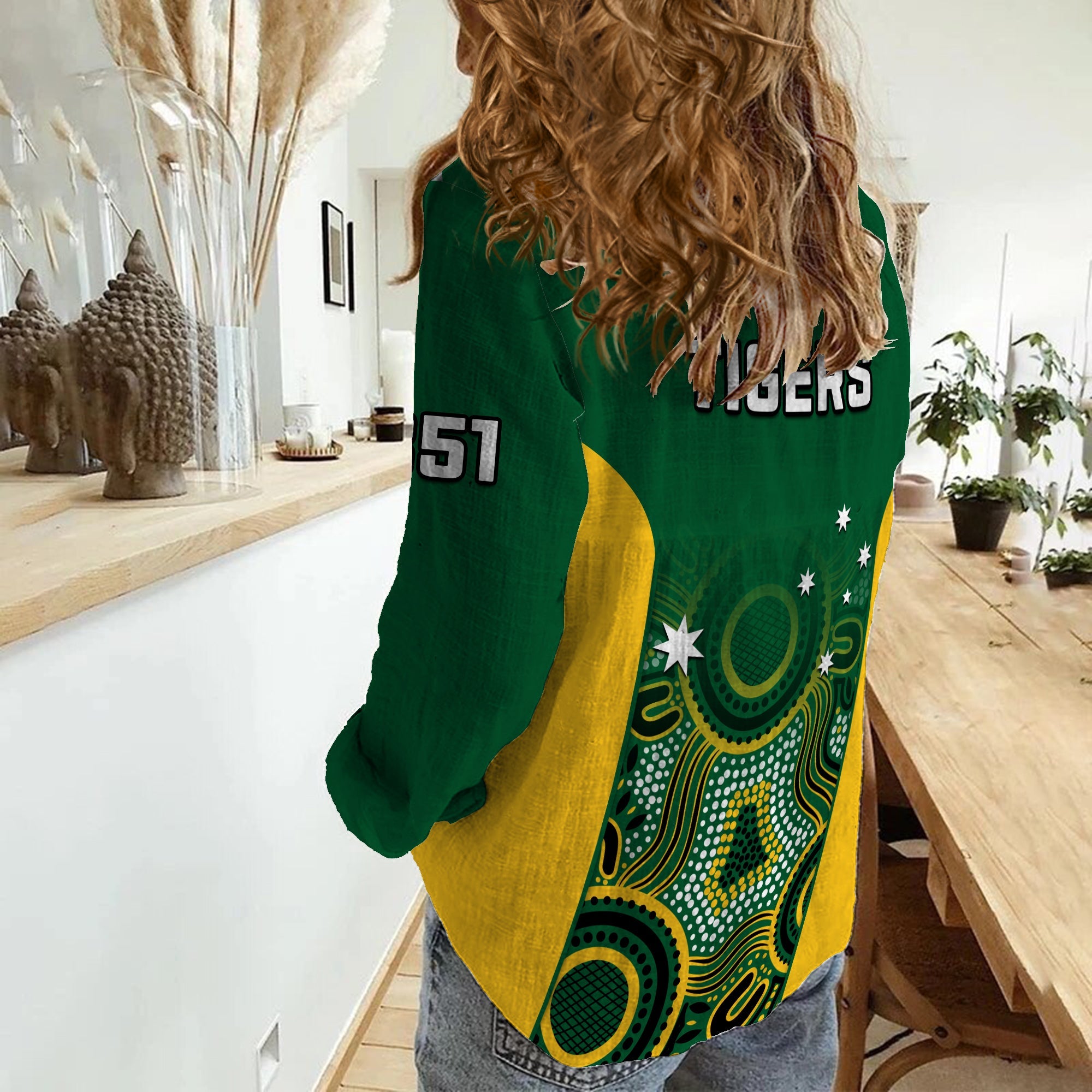 Tasmania Cricket 2023 Women Casual Shirt Tigers Sheffield Shield Indigenous - Vibe Hoodie Shop