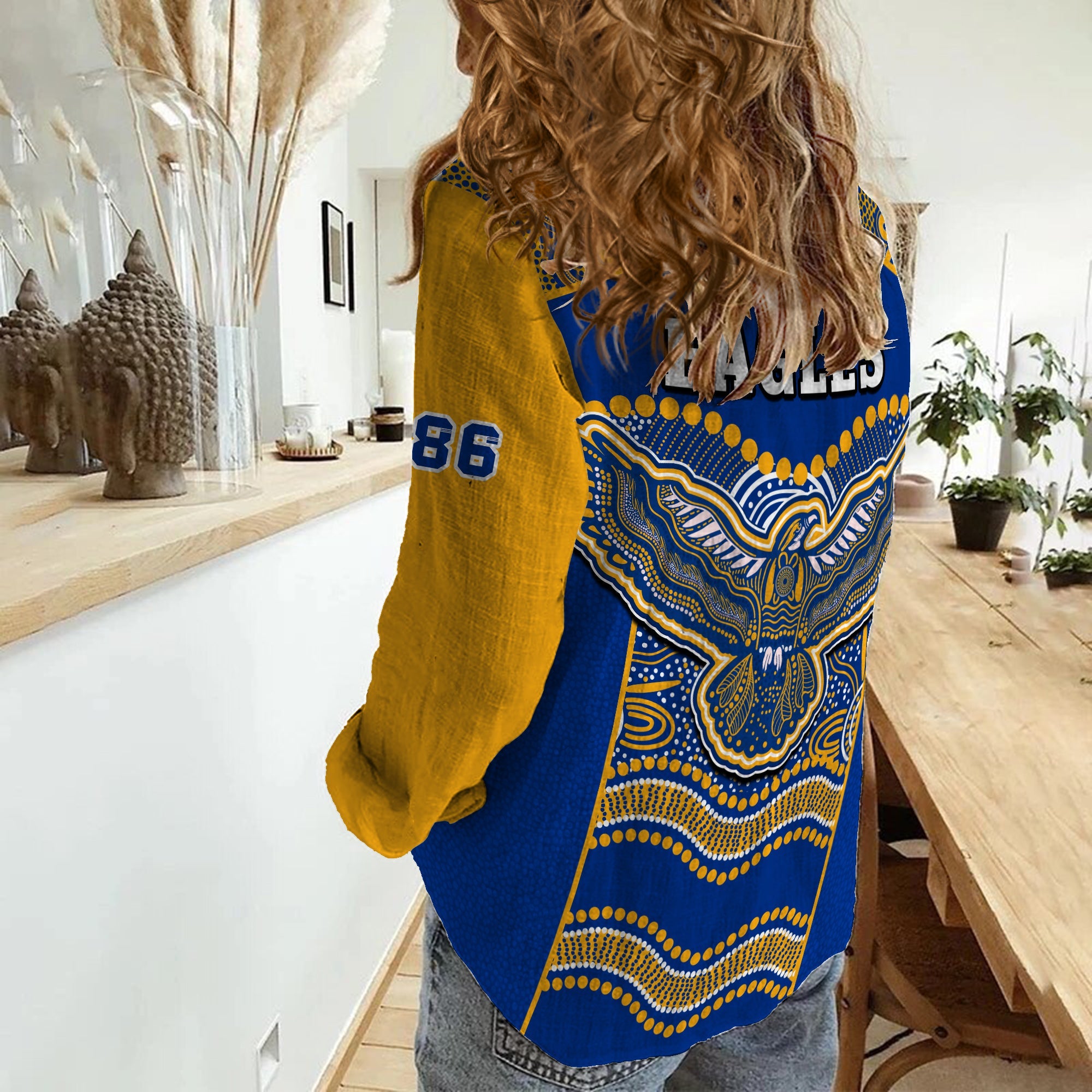 Eagles Football Women Casual Shirt West Coast 1986 Aboriginal Sporty Style - Vibe Hoodie Shop