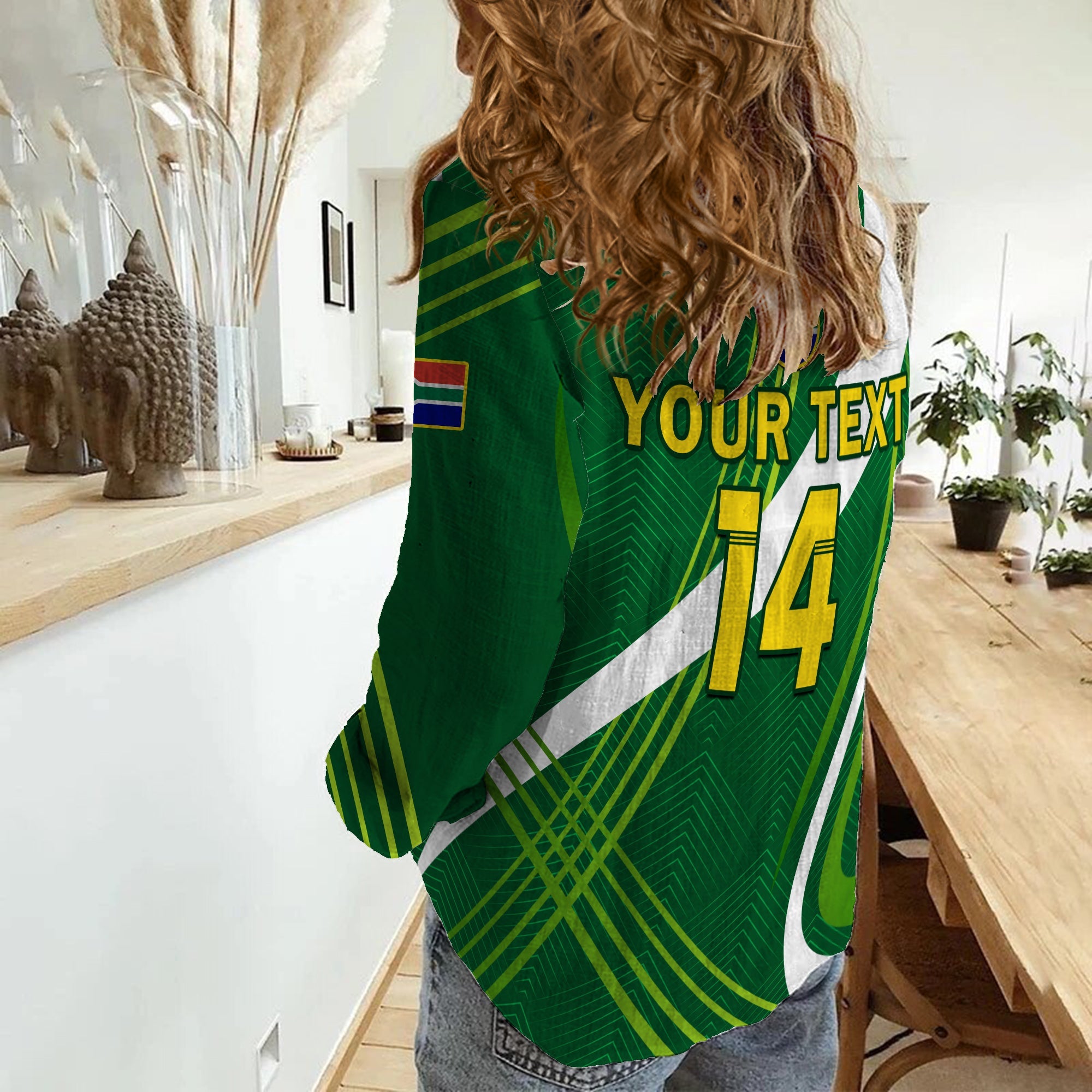 (Custom Text And Number) South Africa Cricket Women Casual Shirt Mens T20 World Cup - Vibe Hoodie Shop