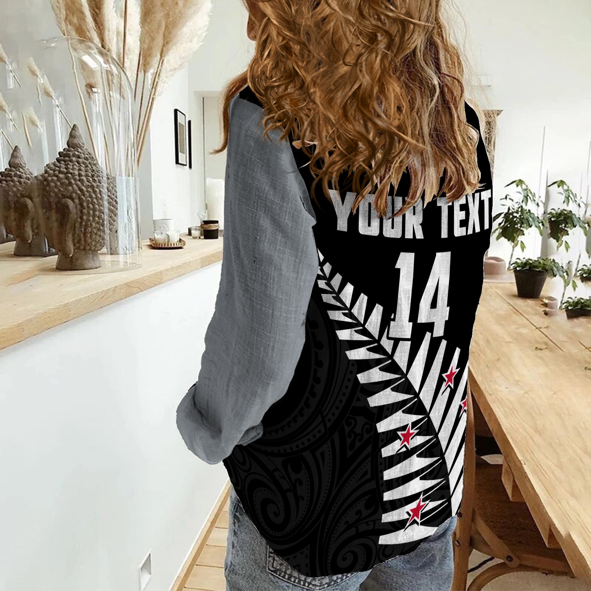 (Custom Text And Number) New Zealand 2022 Cricket Women Casual Shirt Black Cap Silver Fern Maori - Vibe Hoodie Shop