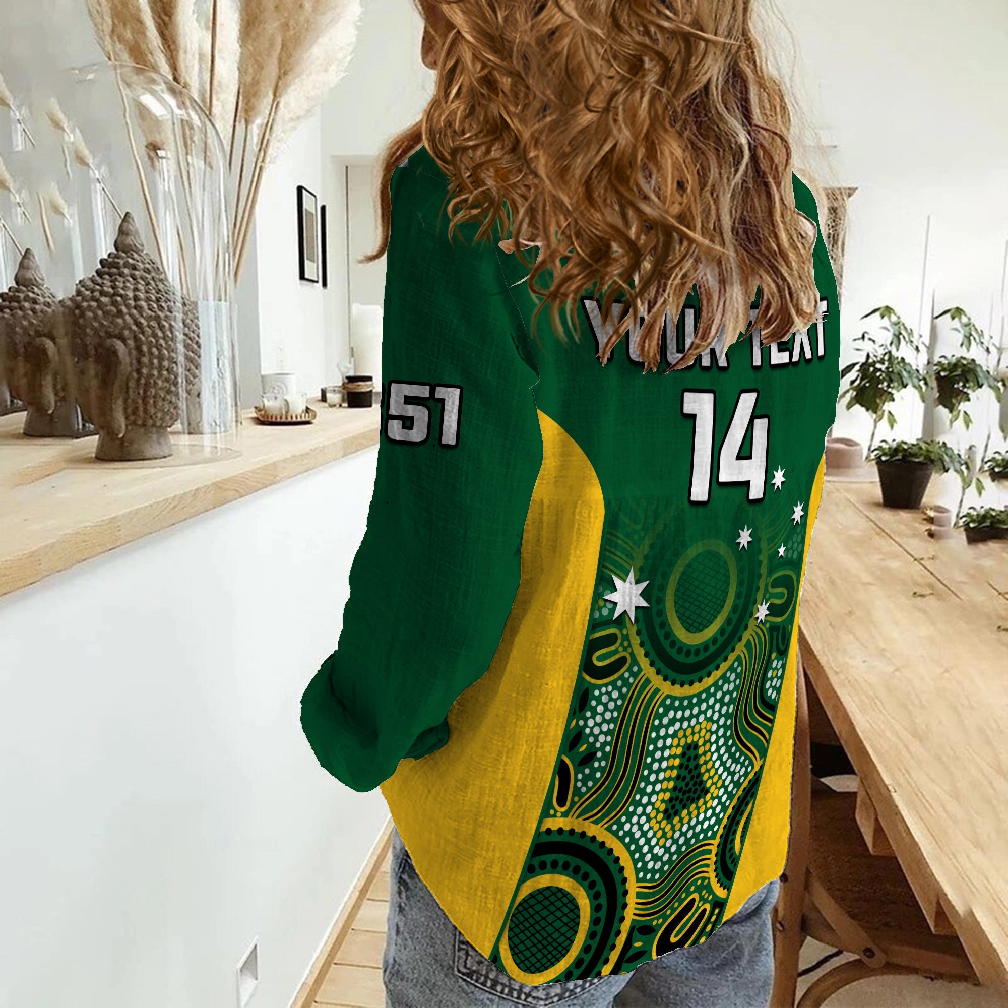 (Custom Text And Number) Tasmania Cricket 2023 Women Casual Shirt Tigers Sheffield Shield Indigenous - Vibe Hoodie Shop