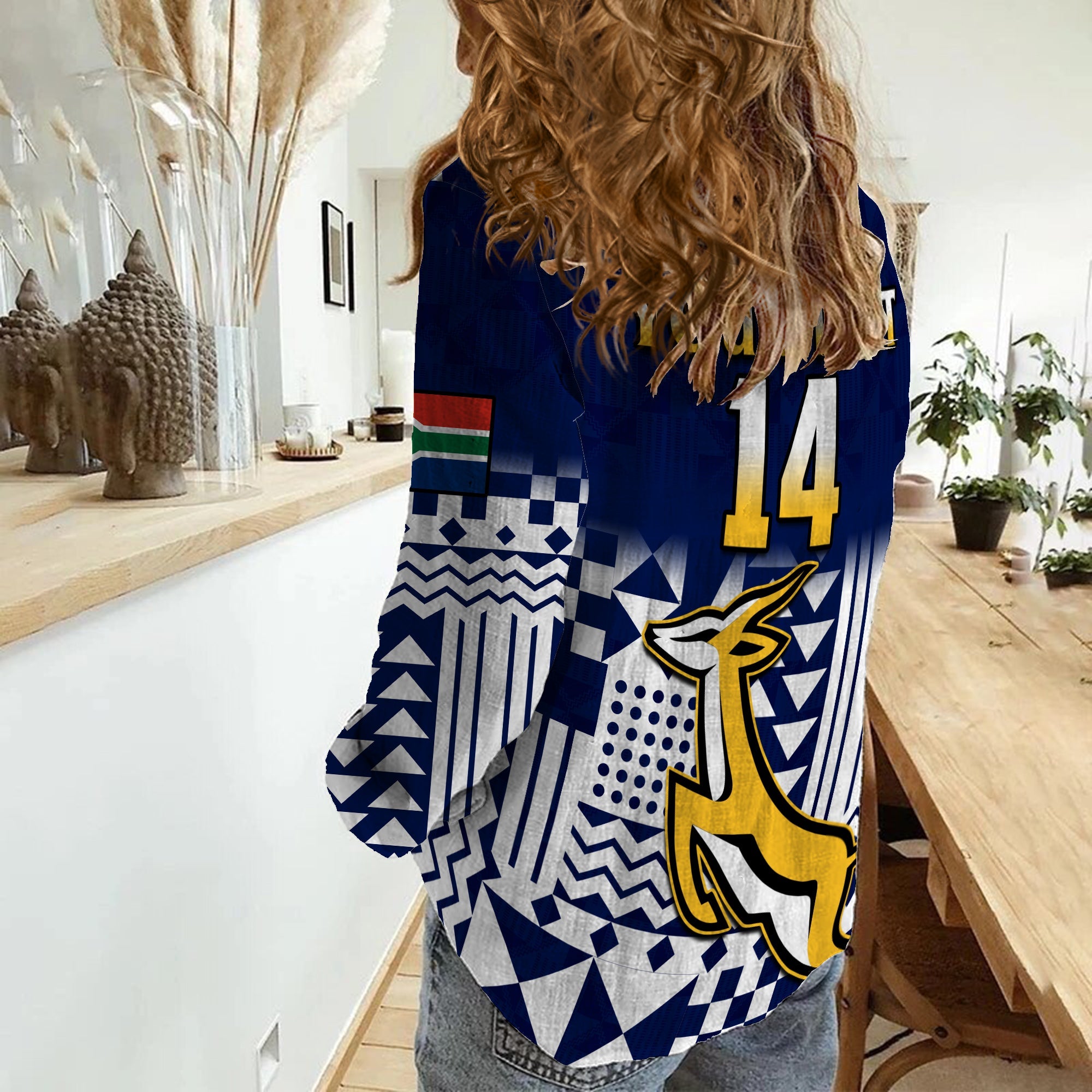 (Custom Text And Number) South Africa Rugby Women Casual Shirt Outgoing Tour Go Springboks - Vibe Hoodie Shop