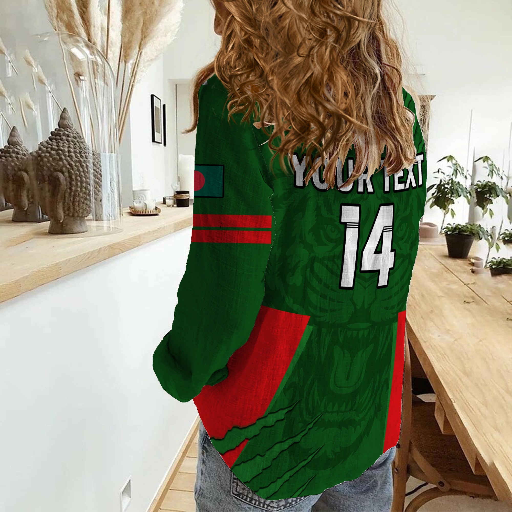 (Custom Text And Number) Bangladesh Cricket Women Casual Shirt Tigers 2022 Mens T20 World Cup - Vibe Hoodie Shop