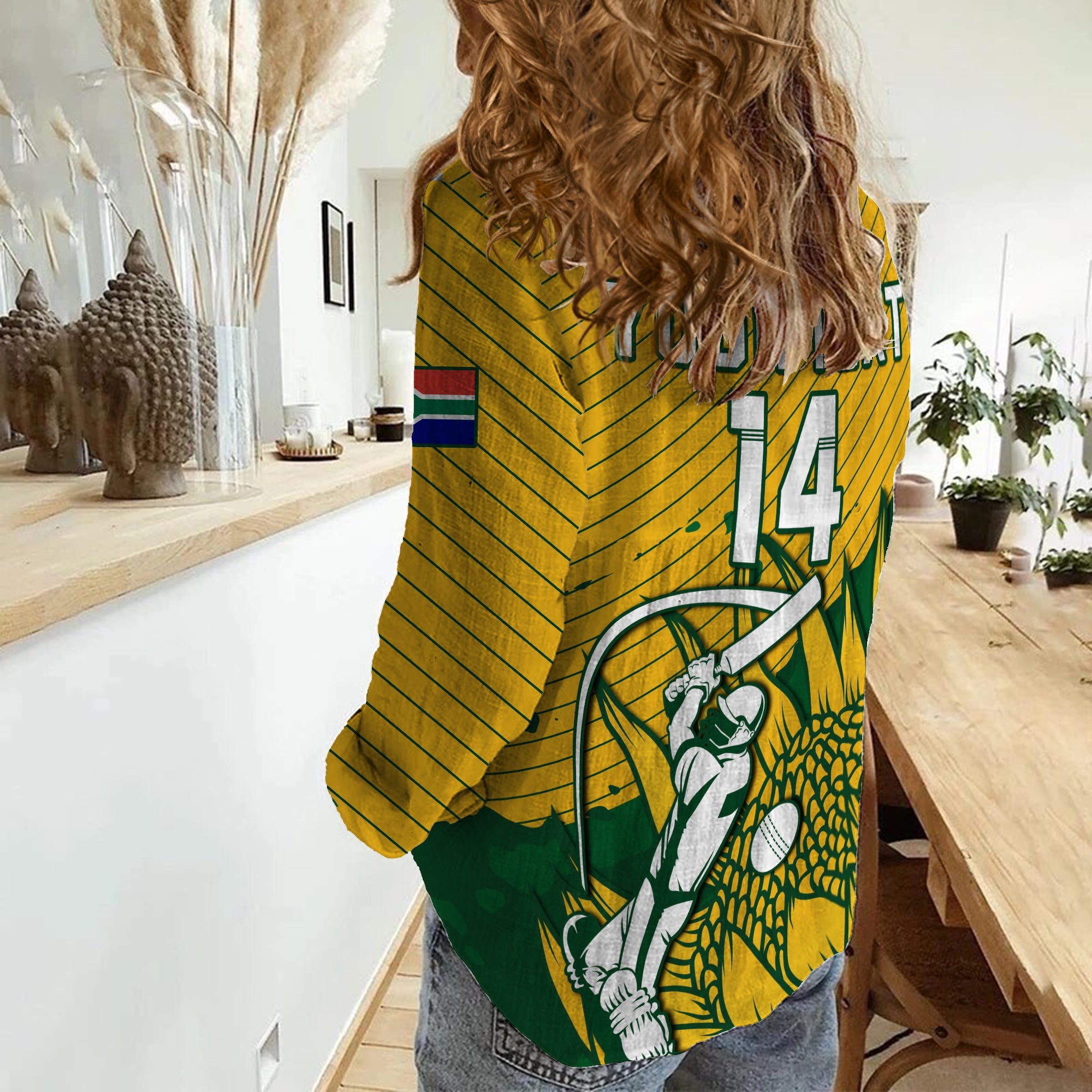 (Custom Text And Number) South Africa Cricket Women Casual Shirt Go Proteas Unique Style - Vibe Hoodie Shop