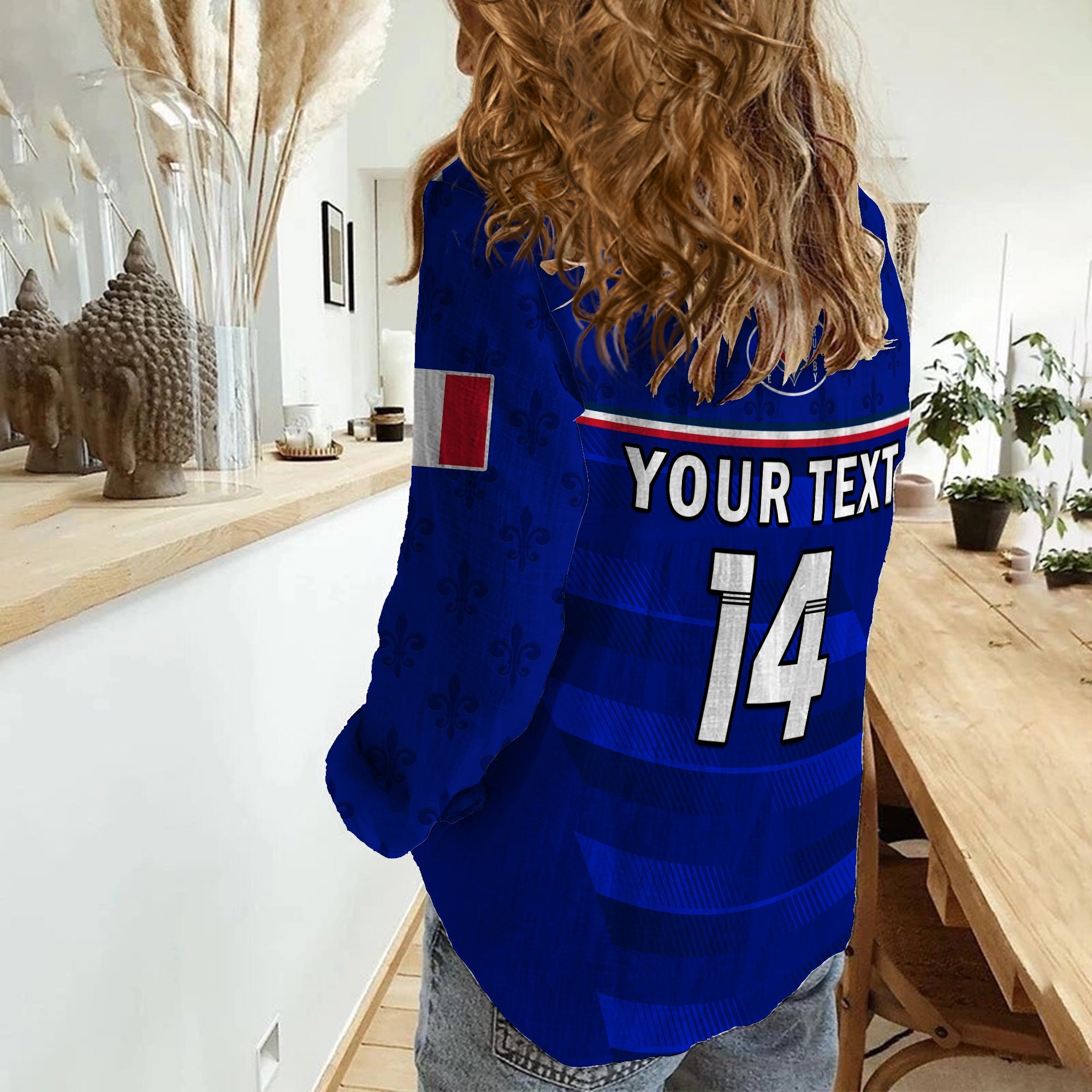 (Custom Text And Number) France Rugby Women Casual Shirt Outgoing Tour Allez Les Bleus - Vibe Hoodie Shop