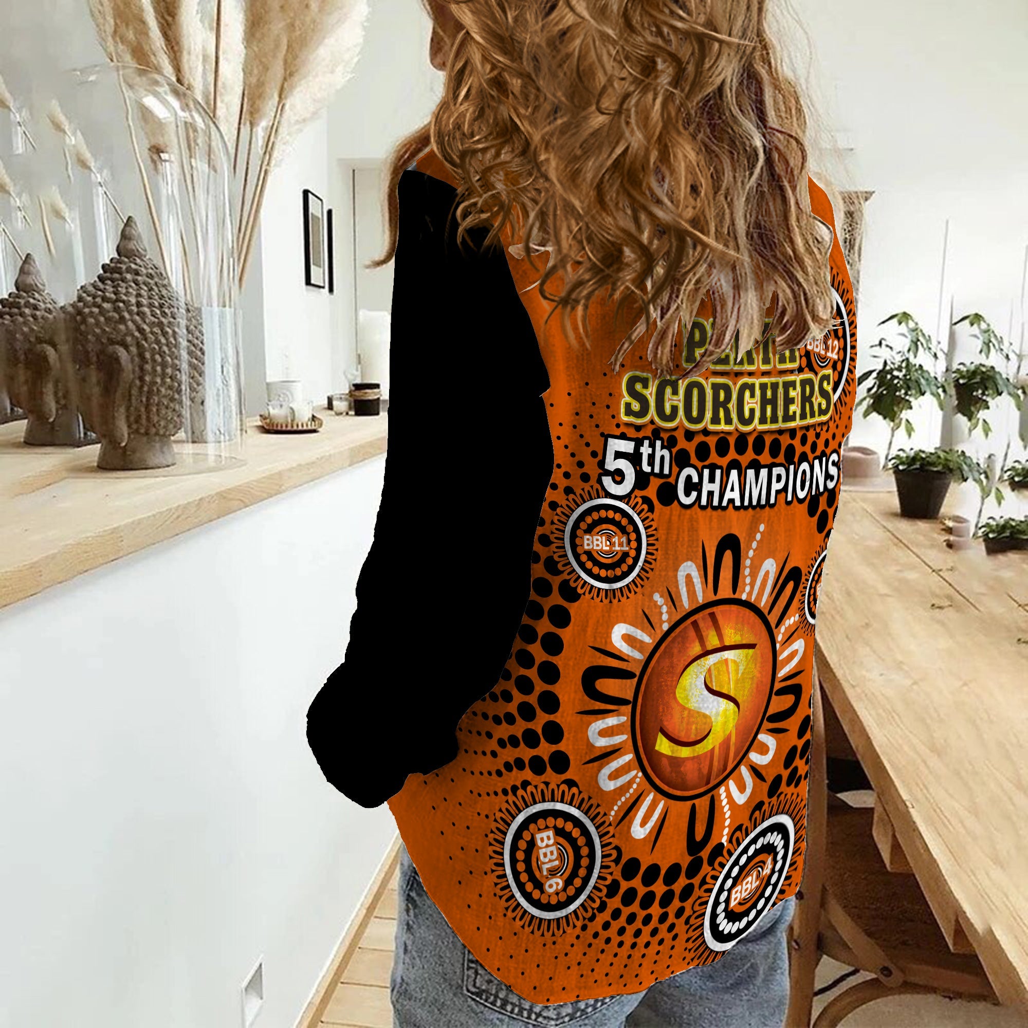 Perth Scorchers Cricket Women Casual Shirt Indigenous 5th Champions BBL Proud - Vibe Hoodie Shop
