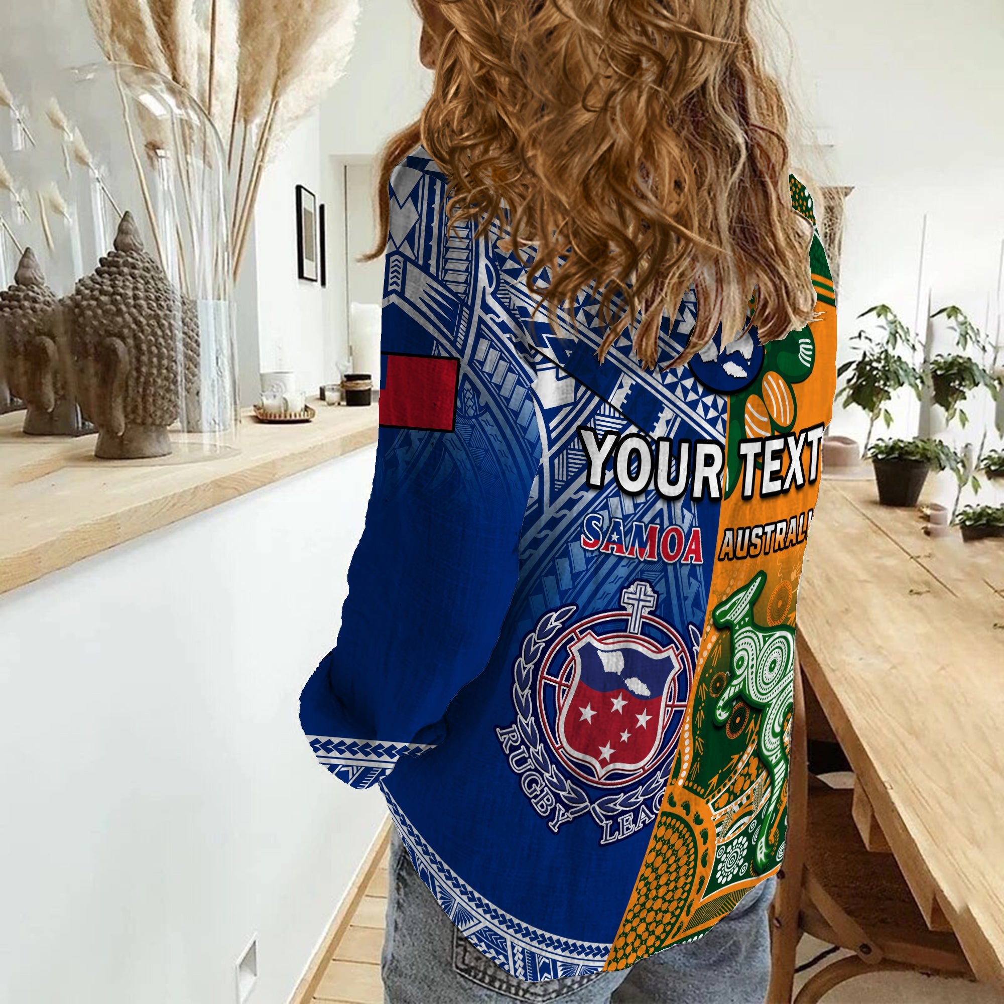 (Custom Personalised) Australia Wallabies And Toa Samoa Rugby Women Casual Shirt Aboriginal Mix Polynesian - Vibe Hoodie Shop