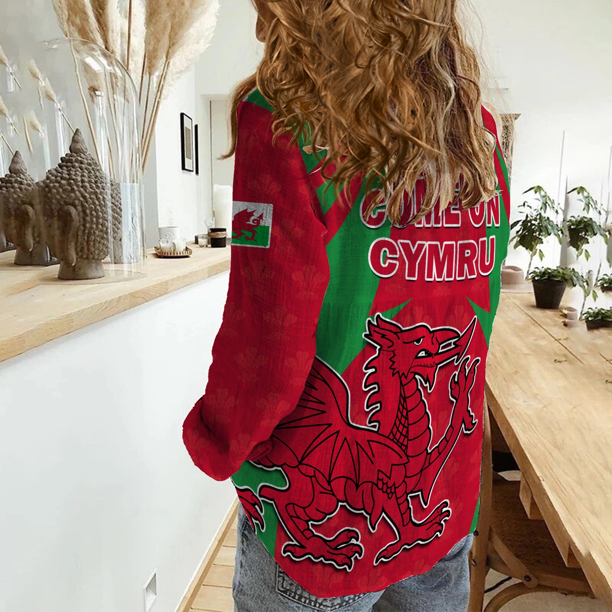 Wales Rugby Women Casual Shirt The Dragons National Team Come On Cymru - Vibe Hoodie Shop