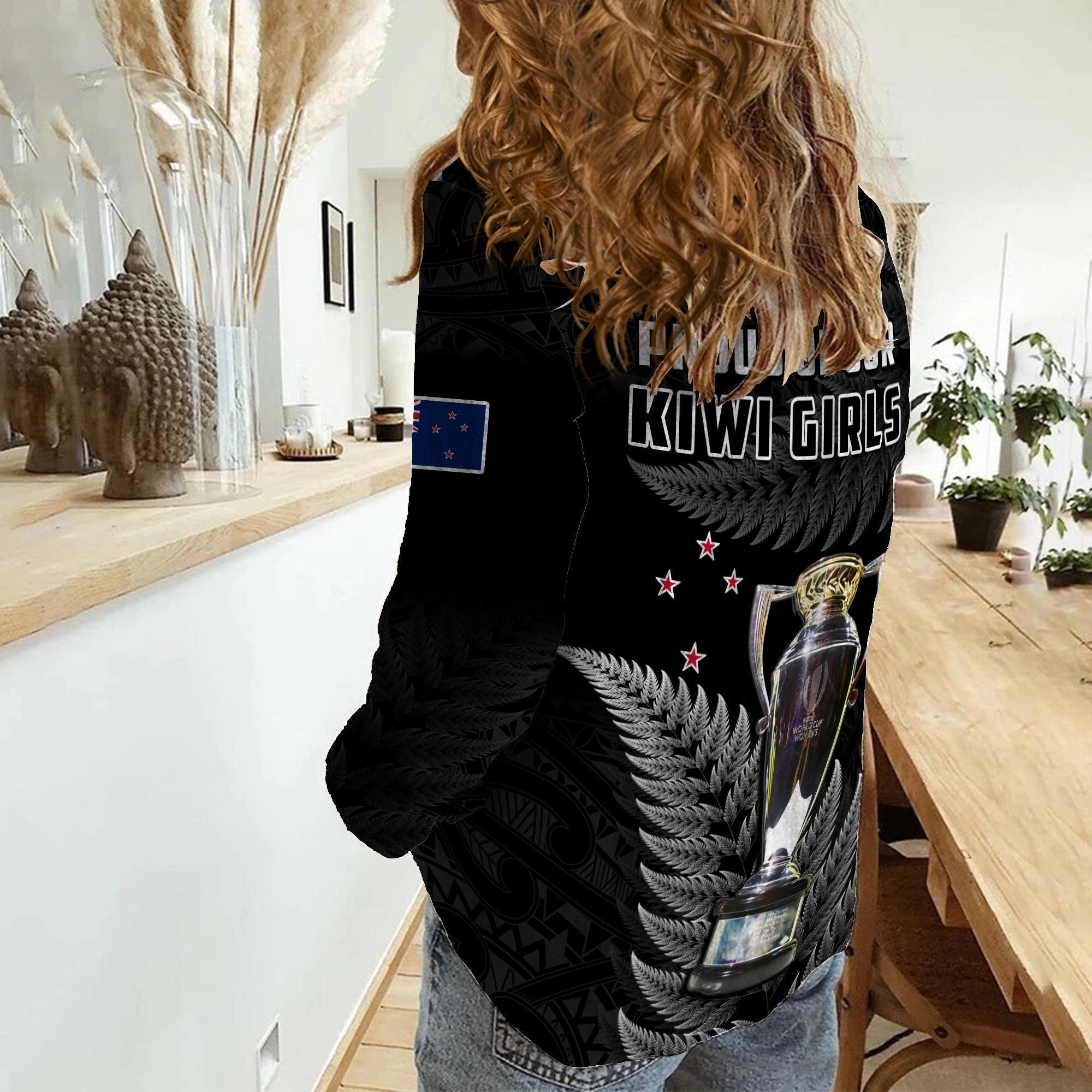 New Zealand 2022 Rugby Women Casual Shirt Black Fern Proud Champions RWC - Vibe Hoodie Shop