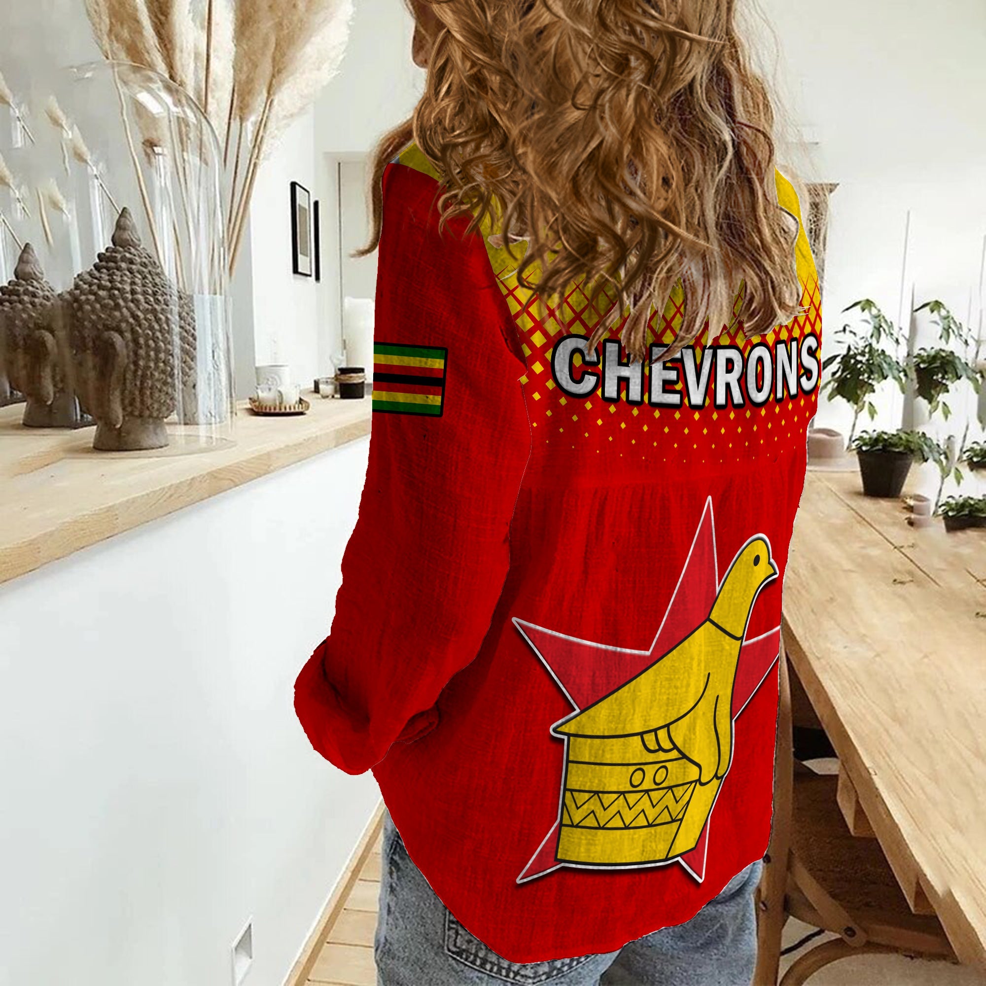 Zimbabwe Cricket Women Casual Shirt The Chevrons ODI Style - Vibe Hoodie Shop