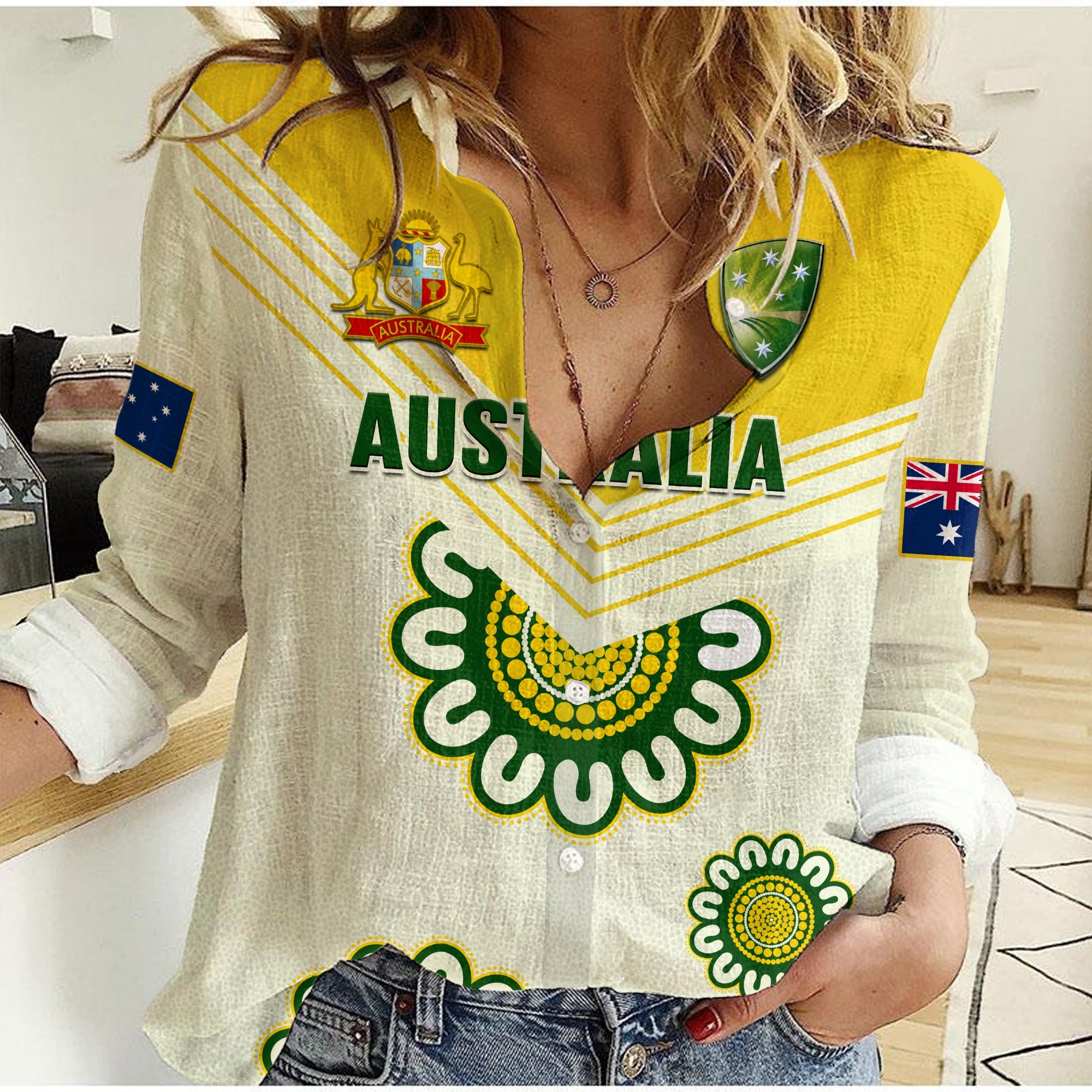 Australia Cricket Women Casual Shirt Boxing Day Test Aussie Indigenous - Vibe Hoodie Shop