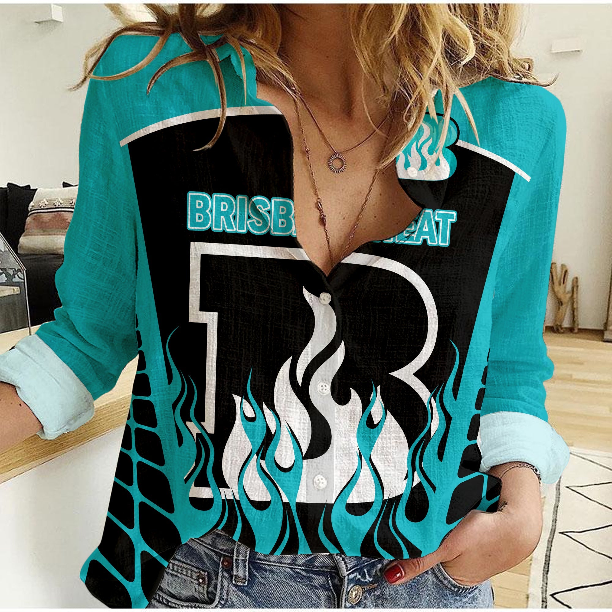 Brisbane Heat Cricket 2023 Women Casual Shirt Simple Style - Vibe Hoodie Shop