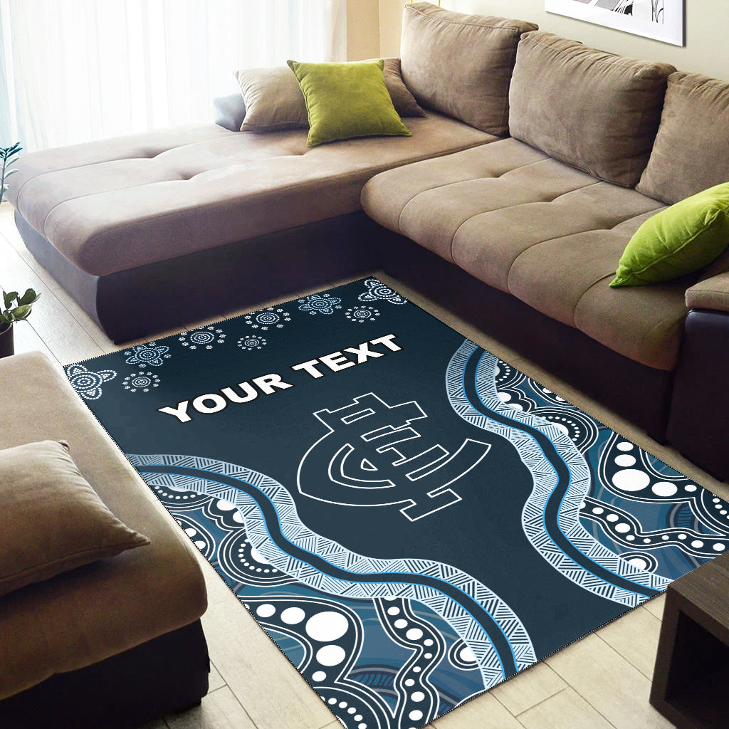 (Custom Personalised) Go Blues Area Rug Simple Indigenous - Vibe Hoodie Shop