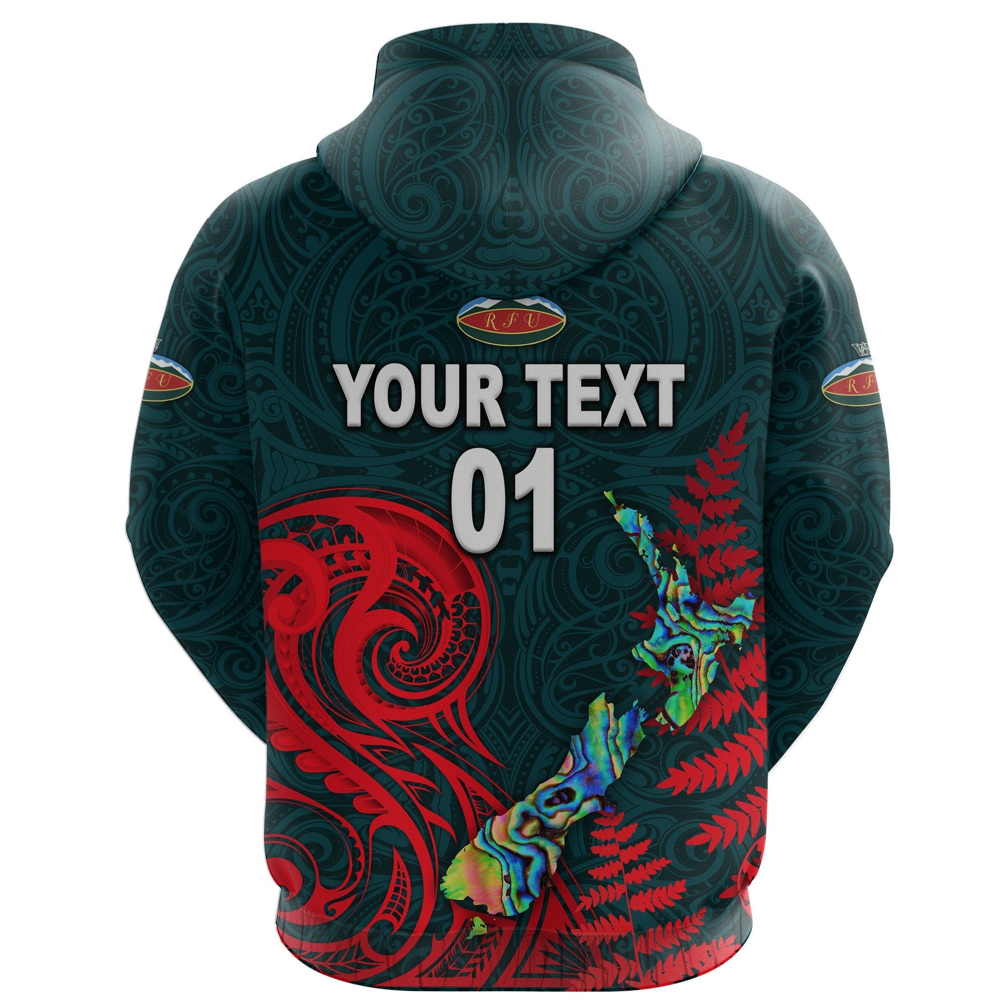 (Custom Personalised) Maori Wairarapa Bush Rugby Zip Hoodie New Zealand Silver Fern, Custom Text And Number - Vibe Hoodie Shop