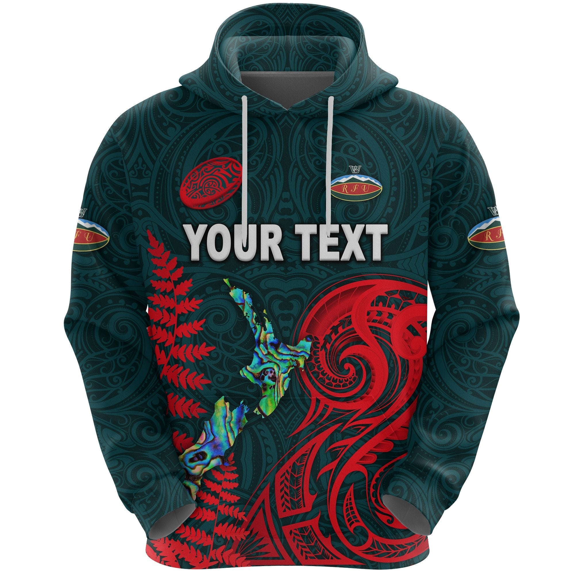 (Custom Personalised) Maori Wairarapa Bush Rugby Hoodie New Zealand Silver Fern - Vibe Hoodie Shop