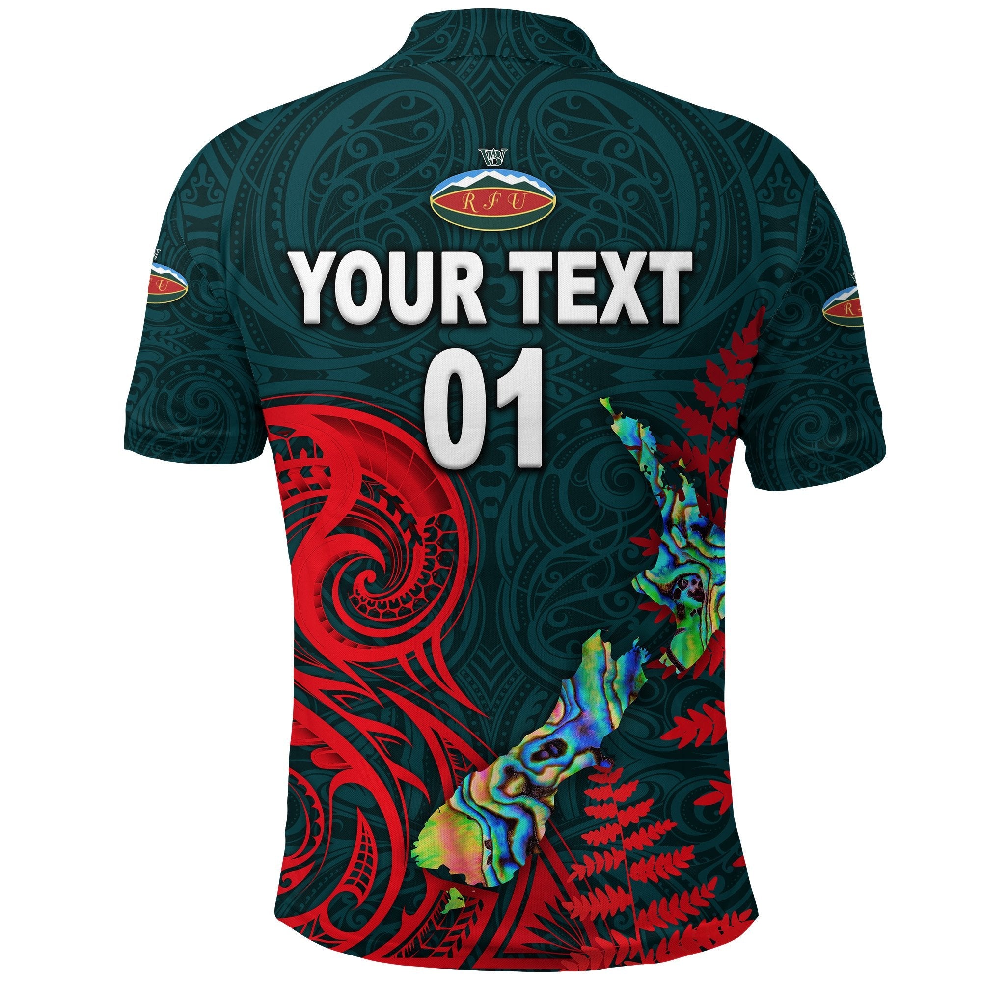 (Custom Personalised) Maori Wairarapa Bush Rugby Polo Shirt New Zealand Silver Fern, Custom Text And Number - Vibe Hoodie Shop