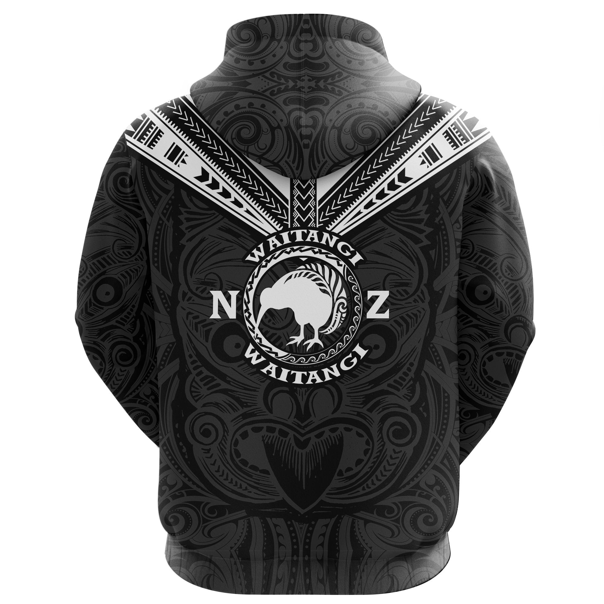 New Zealand Maori Hoodie Waitangi Day - Black - Vibe Hoodie Shop