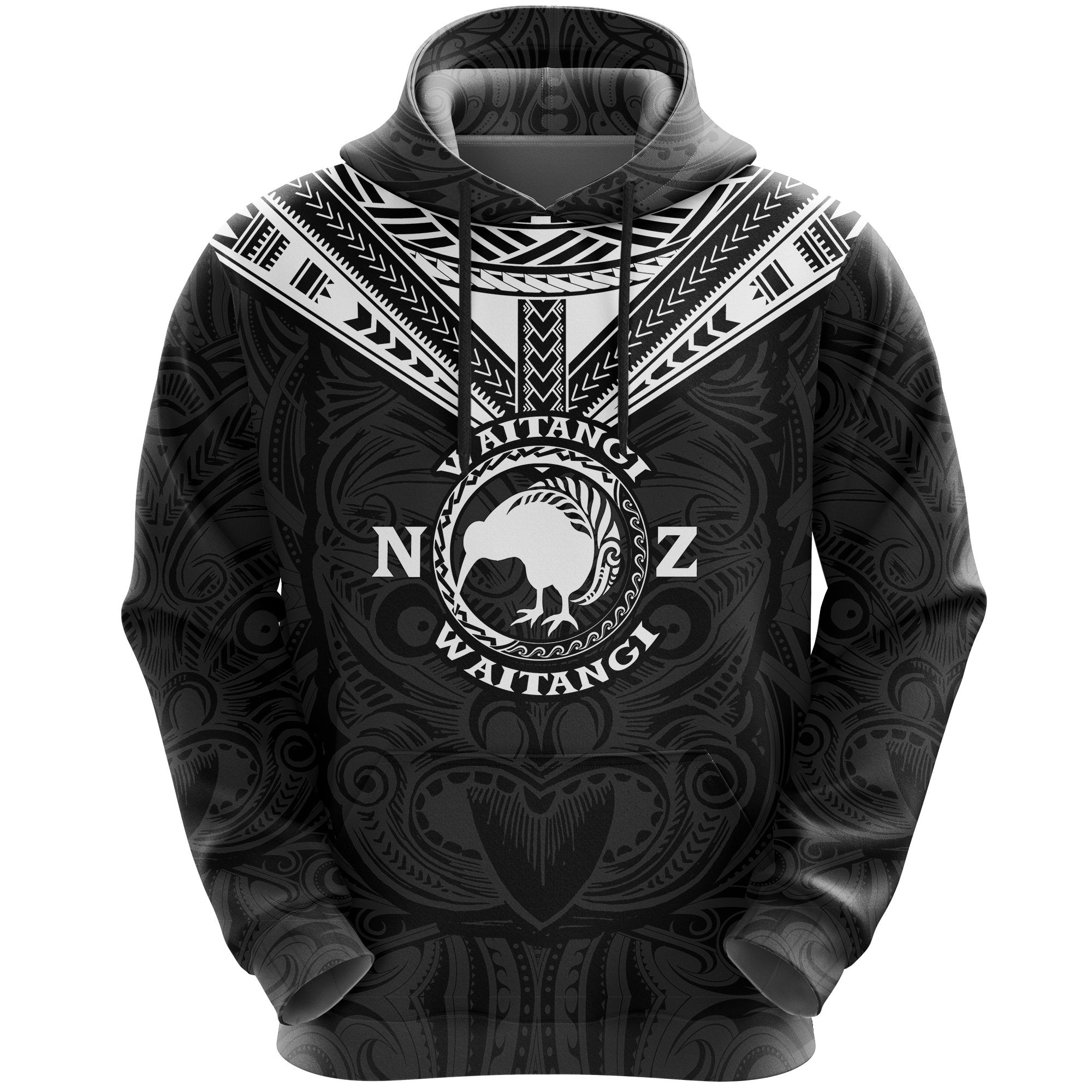 New Zealand Maori Hoodie Waitangi Day - Black - Vibe Hoodie Shop