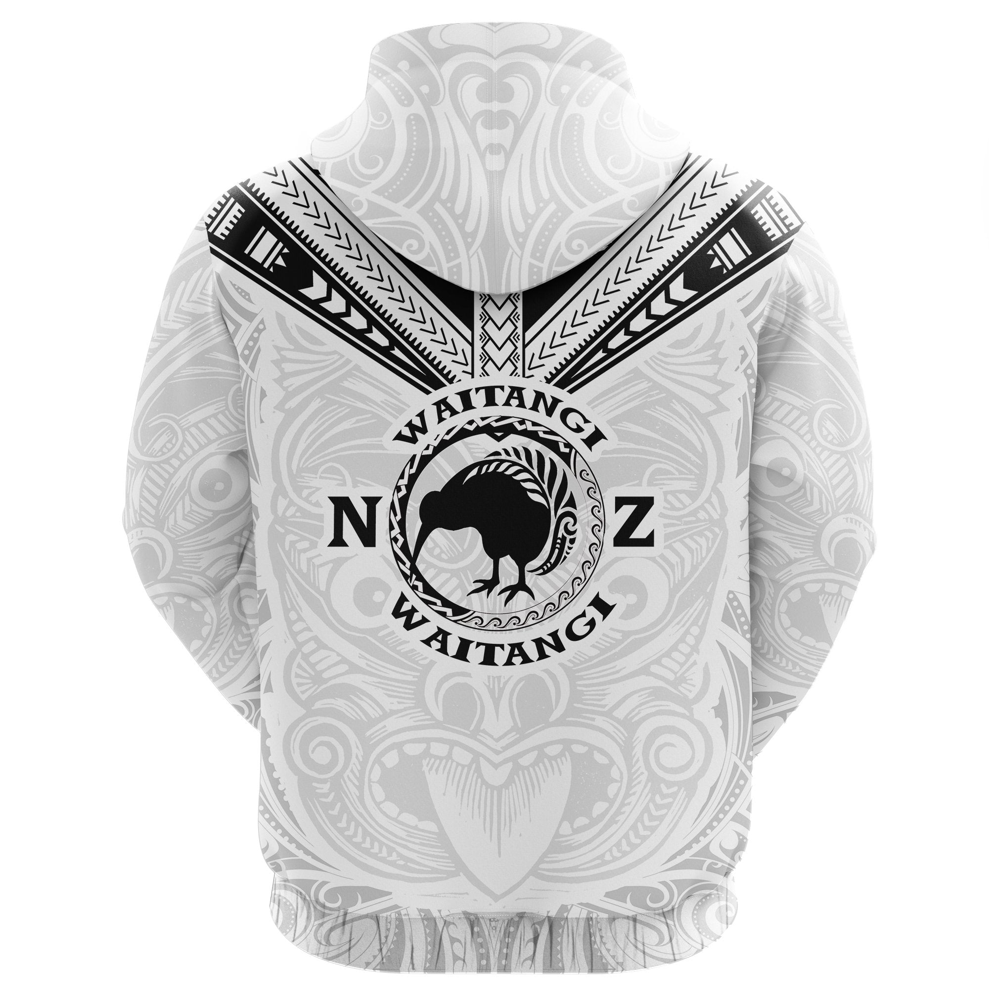 New Zealand Maori Hoodie Waitangi Day - White - Vibe Hoodie Shop