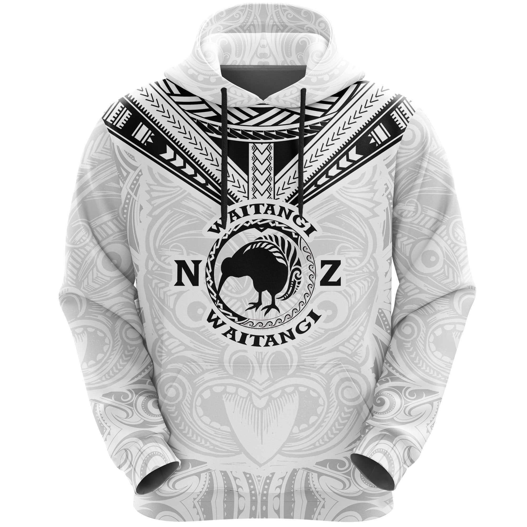 New Zealand Maori Hoodie Waitangi Day - White - Vibe Hoodie Shop