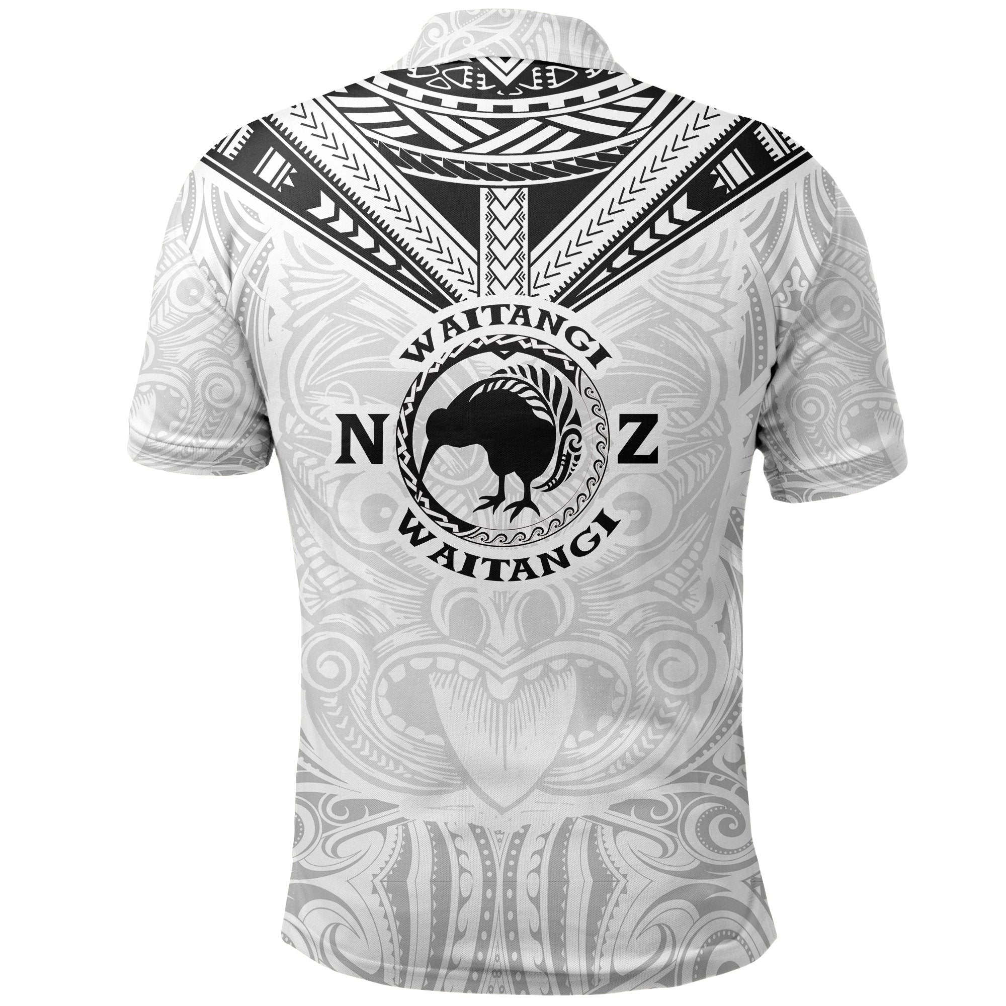 New Zealand Maori Polo Shirt Waitangi Day - White - Vibe Hoodie Shop