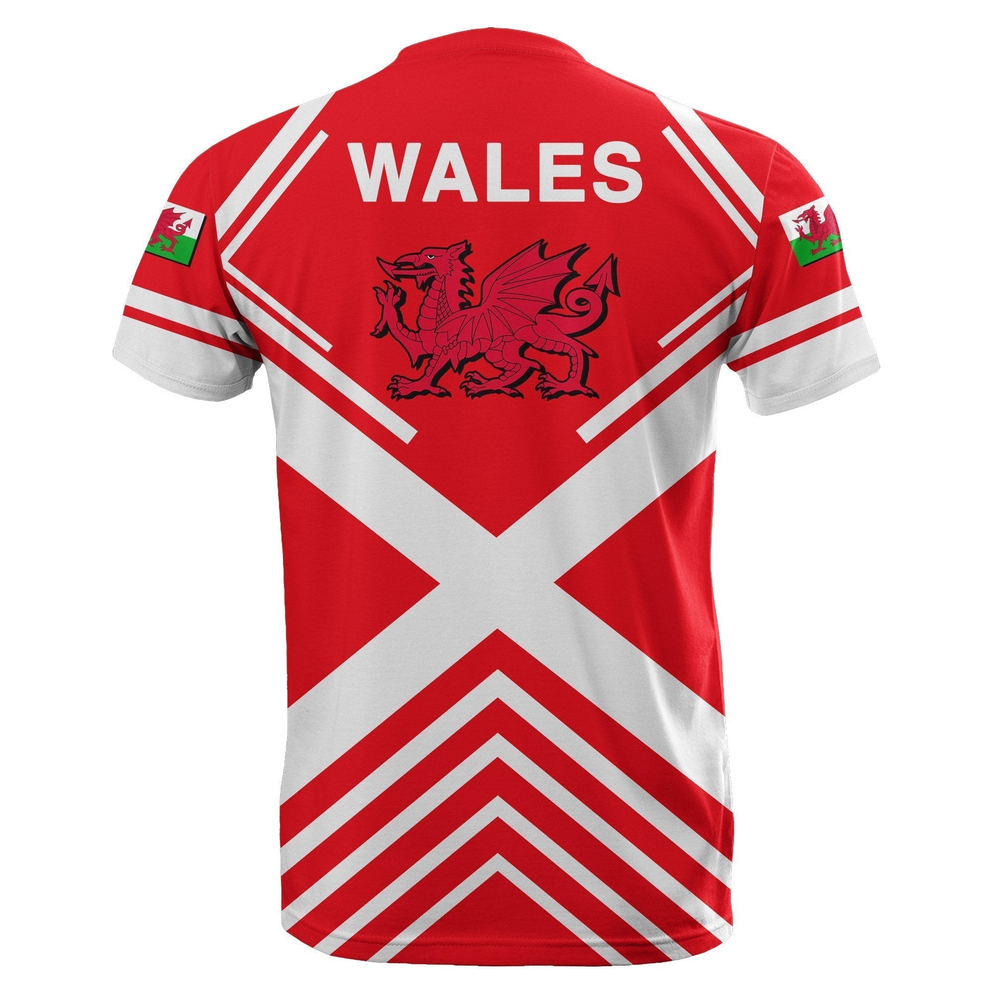 Wales T shirt 1 - Flag European Nations Style - Vibe Hoodie Shop