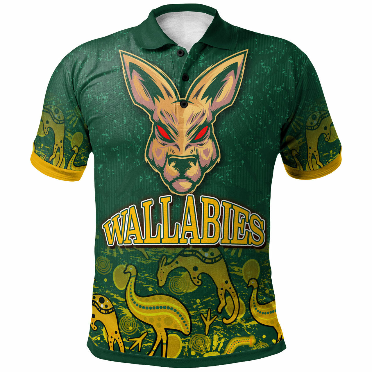 Wallabies Rugby Polo Shirt - Custom Wallabies Aboriginal With Animals Polo Shirt LT10 - Vibe Hoodie Shop