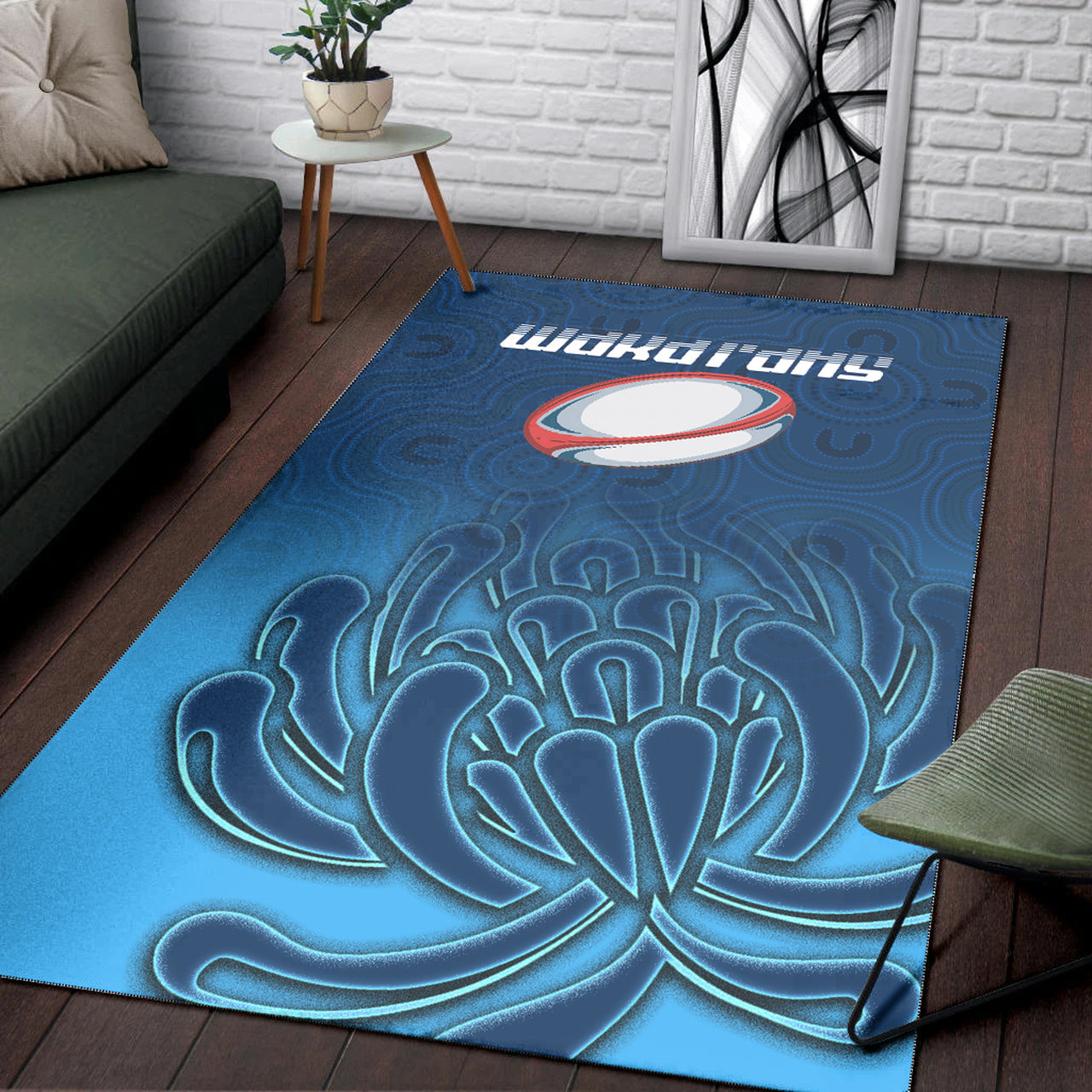 Waratahs Rugby Area Rug - Custom Australian Native Flowers Area Rug RLT13 - Vibe Hoodie Shop