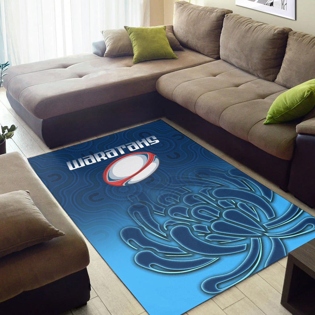 Waratahs Rugby Area Rug - Custom Australian Native Flowers Area Rug RLT13 - Vibe Hoodie Shop