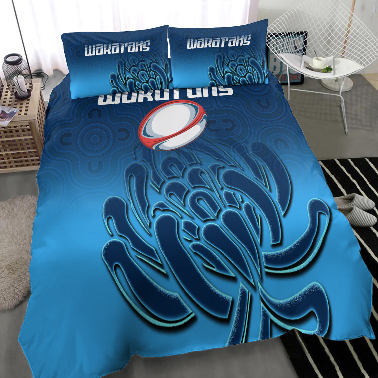 Waratahs Rugby Bedding Set - Custom Australian Native Flowers Bedding Set RLT13 - Vibe Hoodie Shop