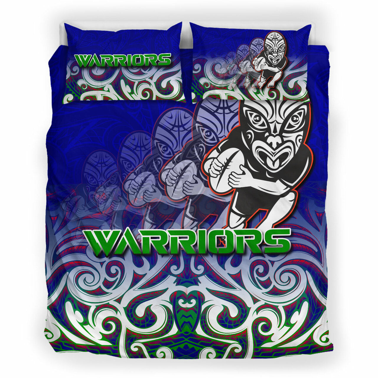 Warriors Rugby Bedding Set - Warriors Ruby Maori Patterns Bedding Set LT10 - Vibe Hoodie Shop