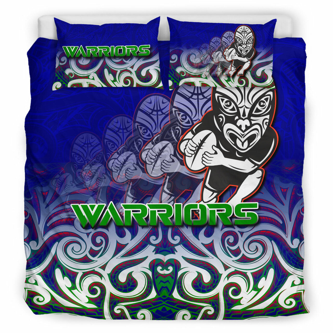 Warriors Rugby Bedding Set - Warriors Ruby Maori Patterns Bedding Set LT10 - Vibe Hoodie Shop