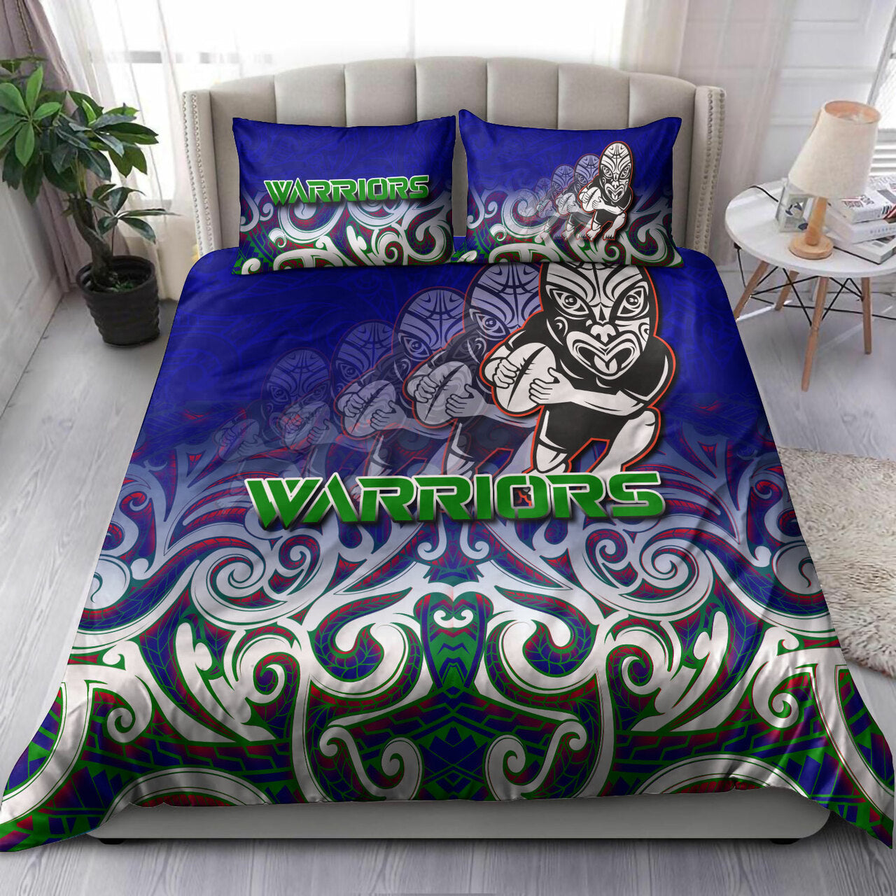 Warriors Rugby Bedding Set - Warriors Ruby Maori Patterns Bedding Set LT10 - Vibe Hoodie Shop
