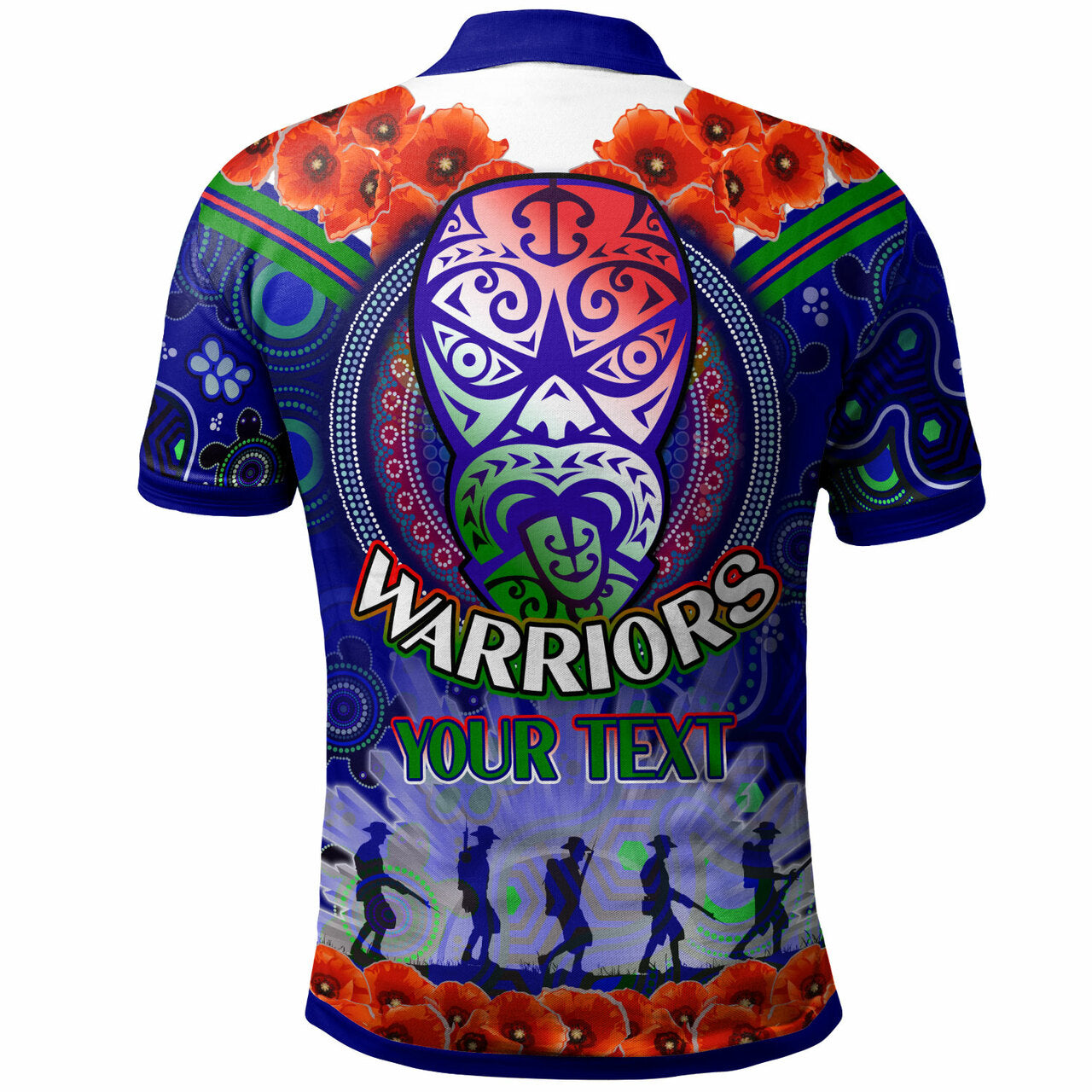 Warriors Rugby Polo Shirt - Custom ANZAC Warriors Aboriginal Dot Art Vector Painting With Turtle Polo Shirt LT10 - Vibe Hoodie Shop