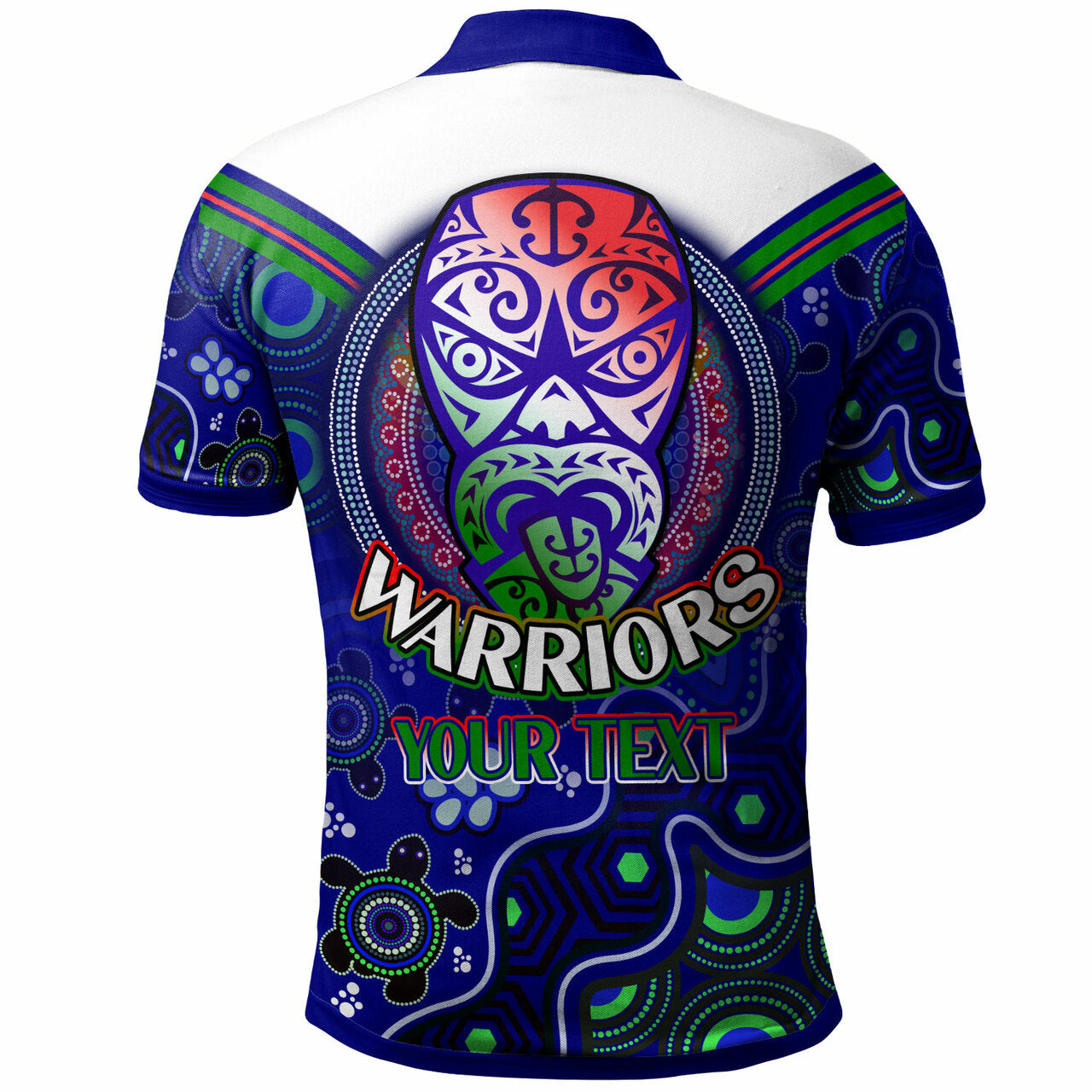 Warriors Rugby Polo Shirt - Custom Warriors Aboriginal Dot Art Vector Painting With Turtle Polo Shirt LT10 - Vibe Hoodie Shop