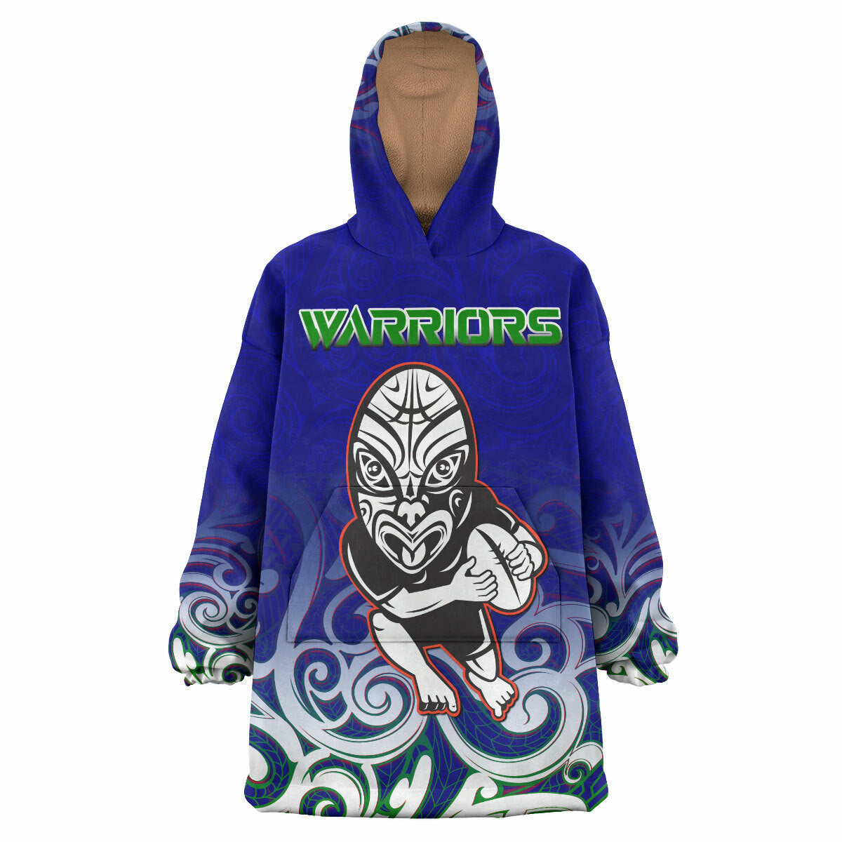 Warriors Rugby Snug Hoodie - Custom Warriors Ruby Maori Patterns Wearable Blanket Hoodie RLT14 - Vibe Hoodie Shop