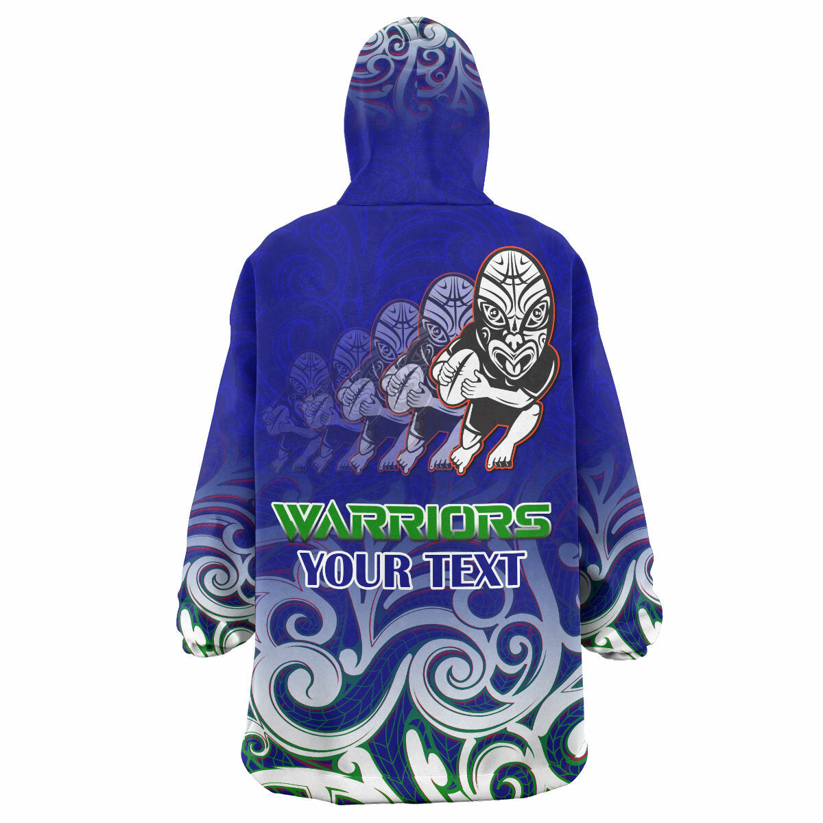 Warriors Rugby Snug Hoodie - Custom Warriors Ruby Maori Patterns Wearable Blanket Hoodie RLT14 - Vibe Hoodie Shop