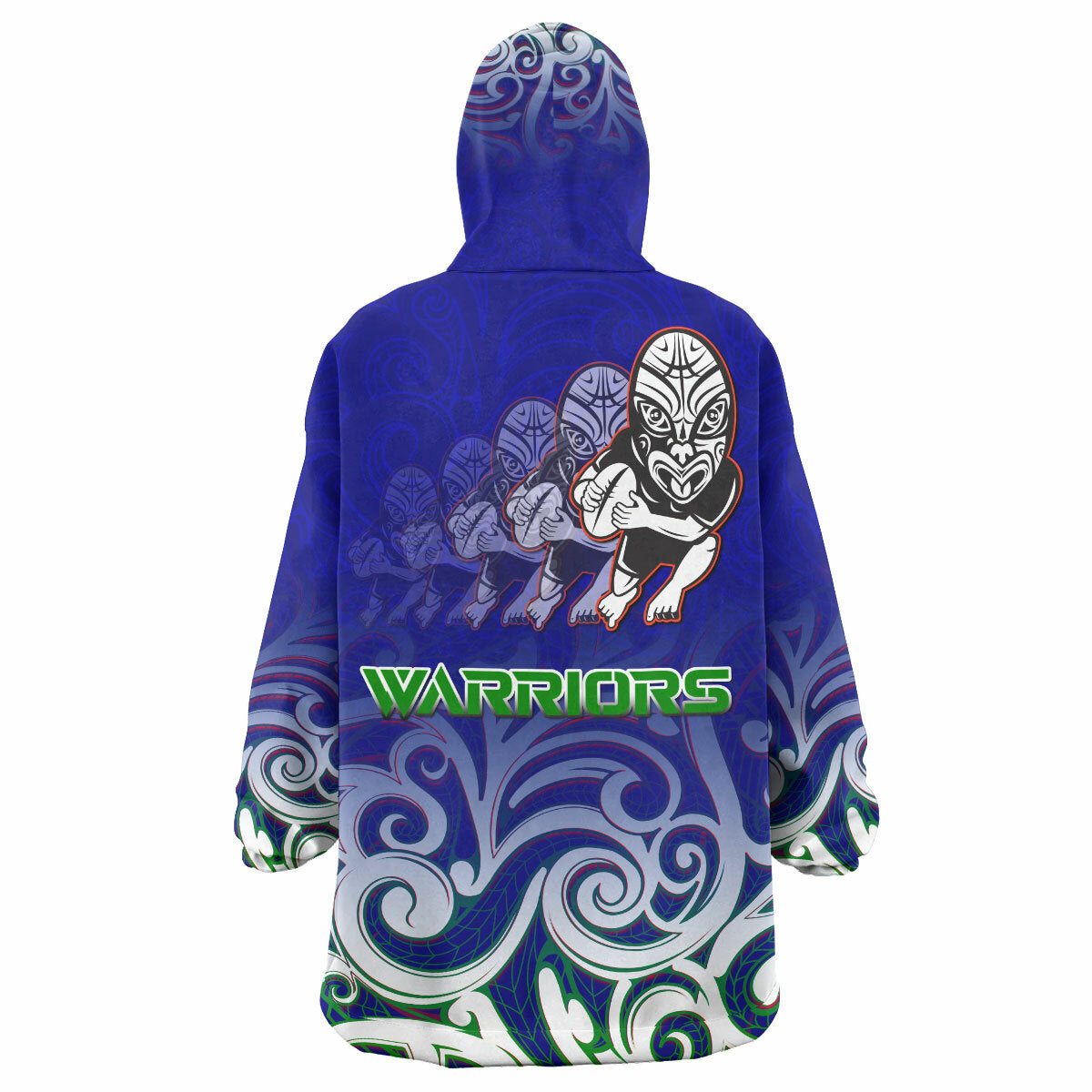 Warriors Rugby Snug Hoodie - Custom Warriors Ruby Maori Patterns Wearable Blanket Hoodie RLT14 - Vibe Hoodie Shop