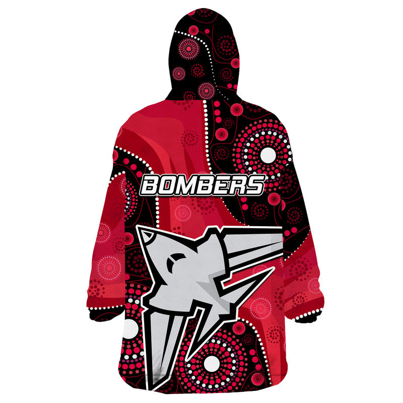 Essendon Football Aboriginal Bombers Wearable Blanket Hoodie - Vibe Hoodie Shop