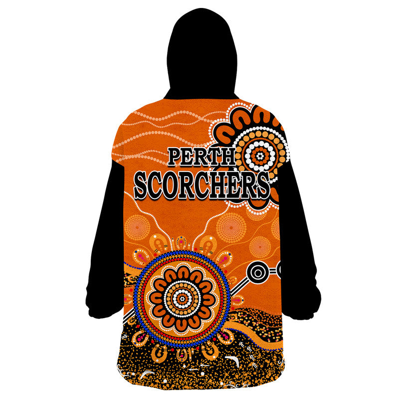 Perth Scorchers Wearable Blanket Hoodie Cricket Indigenous Aboriginal - Vibe Hoodie Shop