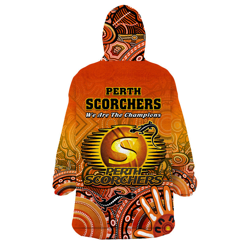 Perth Scorchers Champions Wearable Blanket Hoodie Lizard Indigenous Aboriginal - Vibe Hoodie Shop