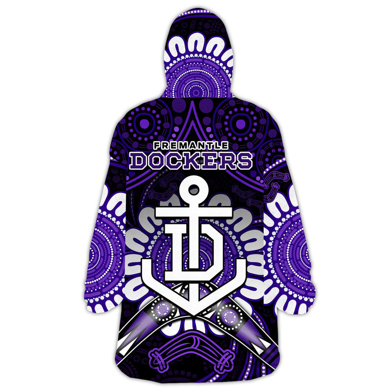 Dockers Football Wearable Blanket Hoodie Boomerang Indigenous Dots - Vibe Hoodie Shop