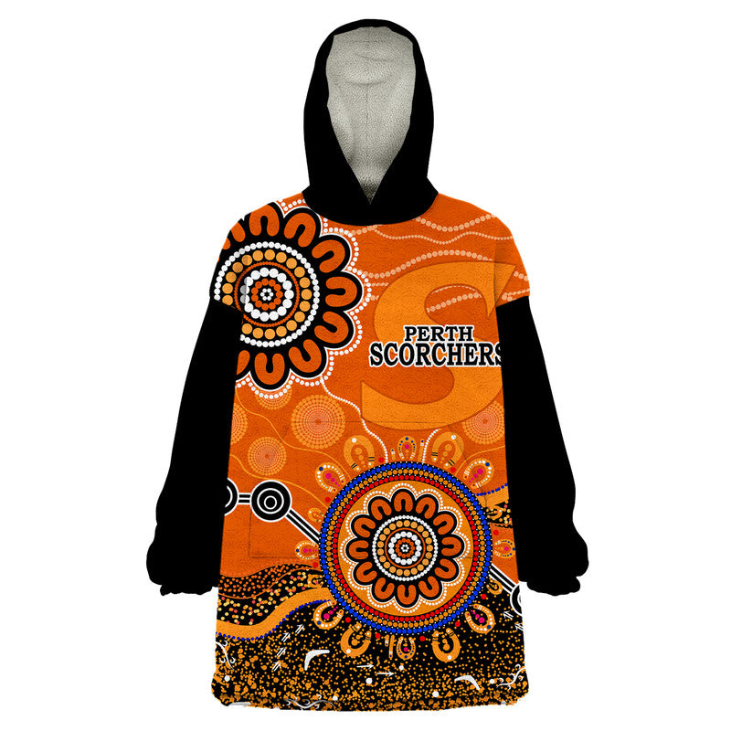 (Custom Personalised) Perth Scorchers Wearable Blanket Hoodie Cricket Indigenous Aboriginal - Vibe Hoodie Shop