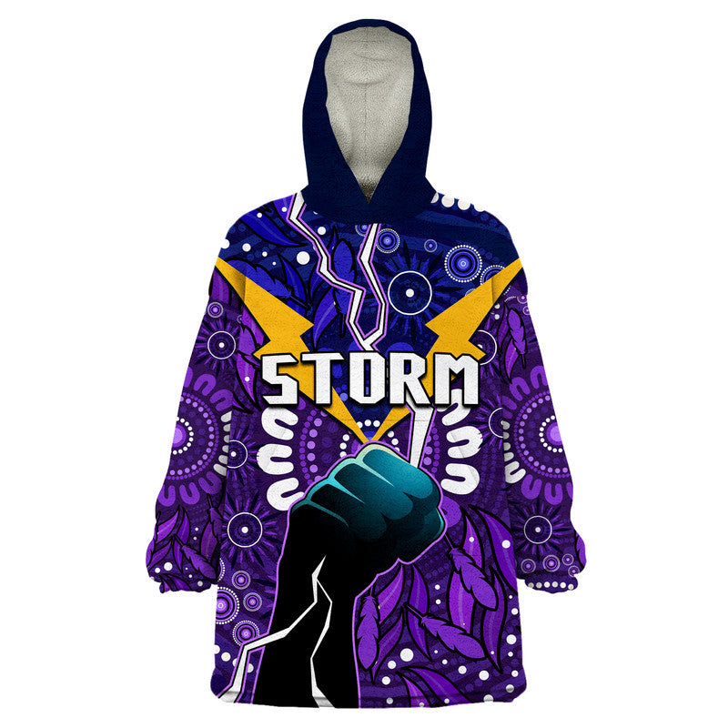 Storm Rugby Wearable Blanket Hoodie Indigenous With Thunder Go Storm - Vibe Hoodie Shop