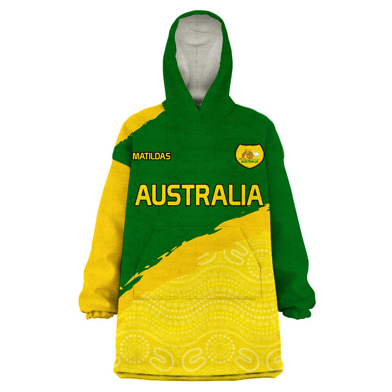 Australia Soccer Wearable Blanket Hoodie World Cup Football Matildas Female Socceroos - Vibe Hoodie Shop